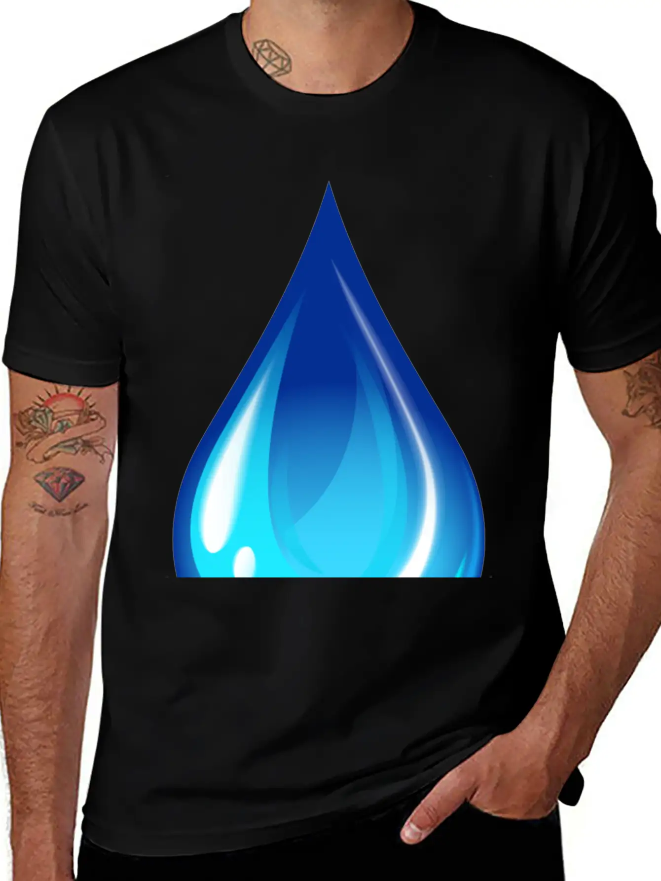 Water Drop Unisex Short Sleeve Soft Cotton T-Shirt – Casual Everyday Wear