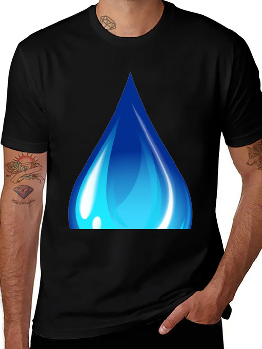 Water Drop Unisex Short Sleeve Soft Cotton T-Shirt – Casual Everyday Wear