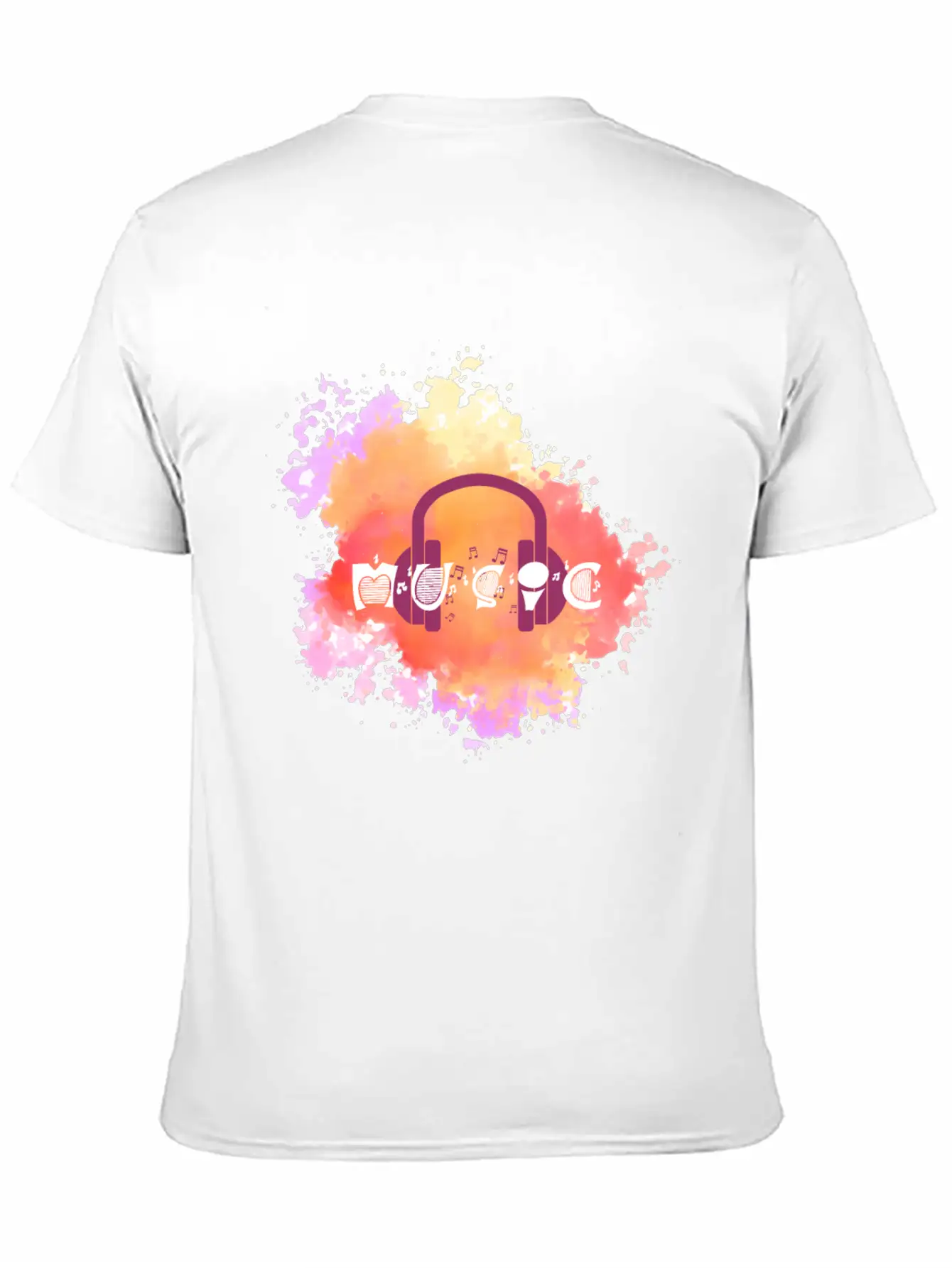 Watercolor Music Symbol Essential Unisex Summer Tee – Soft Cotton Casual Fit