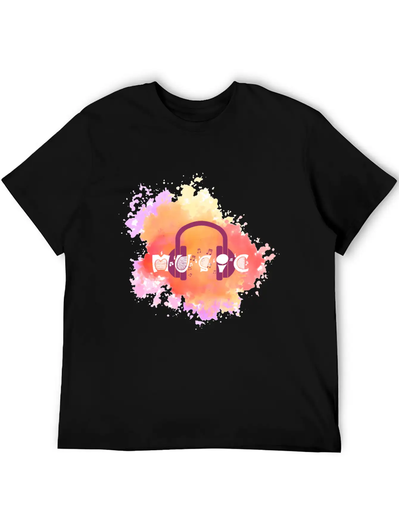 Watercolor Music Symbol Essential Unisex Summer Tee – Soft Cotton Casual Fit