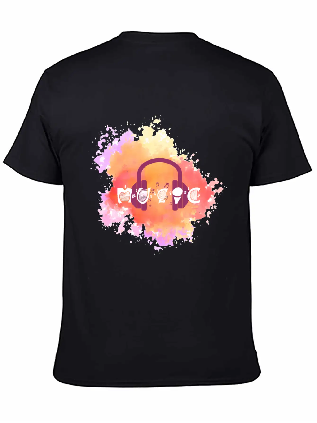 Watercolor Music Symbol Essential Unisex Summer Tee – Soft Cotton Casual Fit