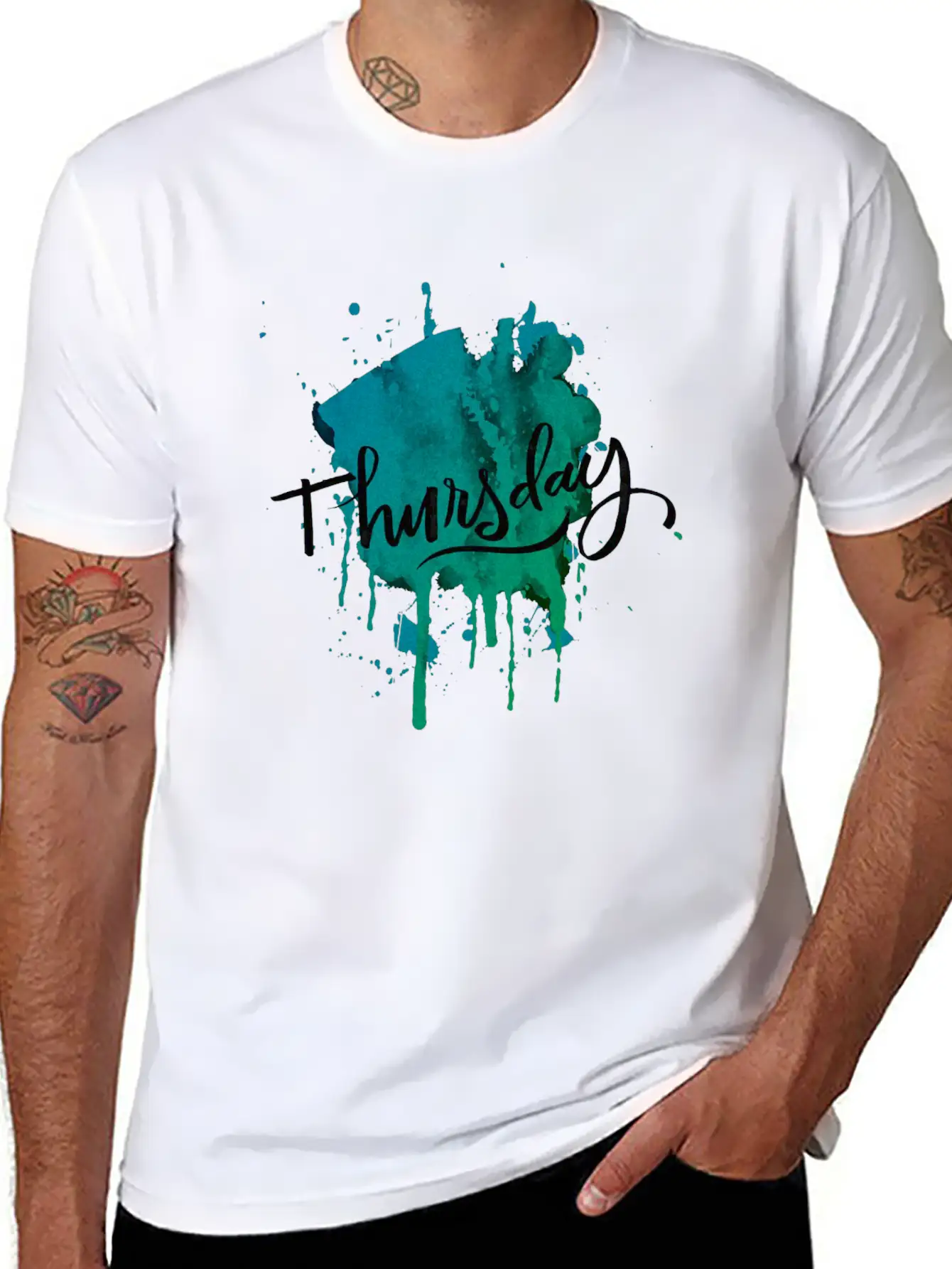 Watercolor Thursday Timeless Short Sleeve Tee – Comfy And Minimalist Design