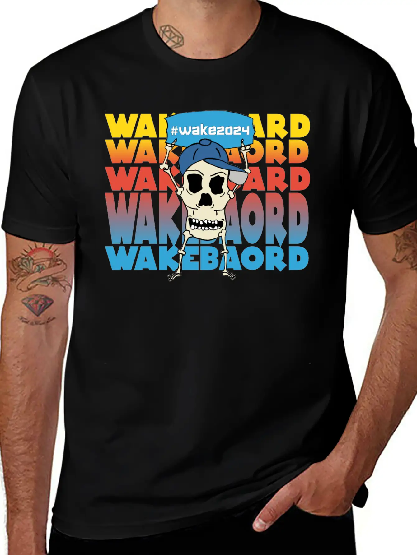 Watersport Wakeboard Waterski Support #wake2024 Stylish Everyday T-Shirt – Unisex Basic Cotton Tee