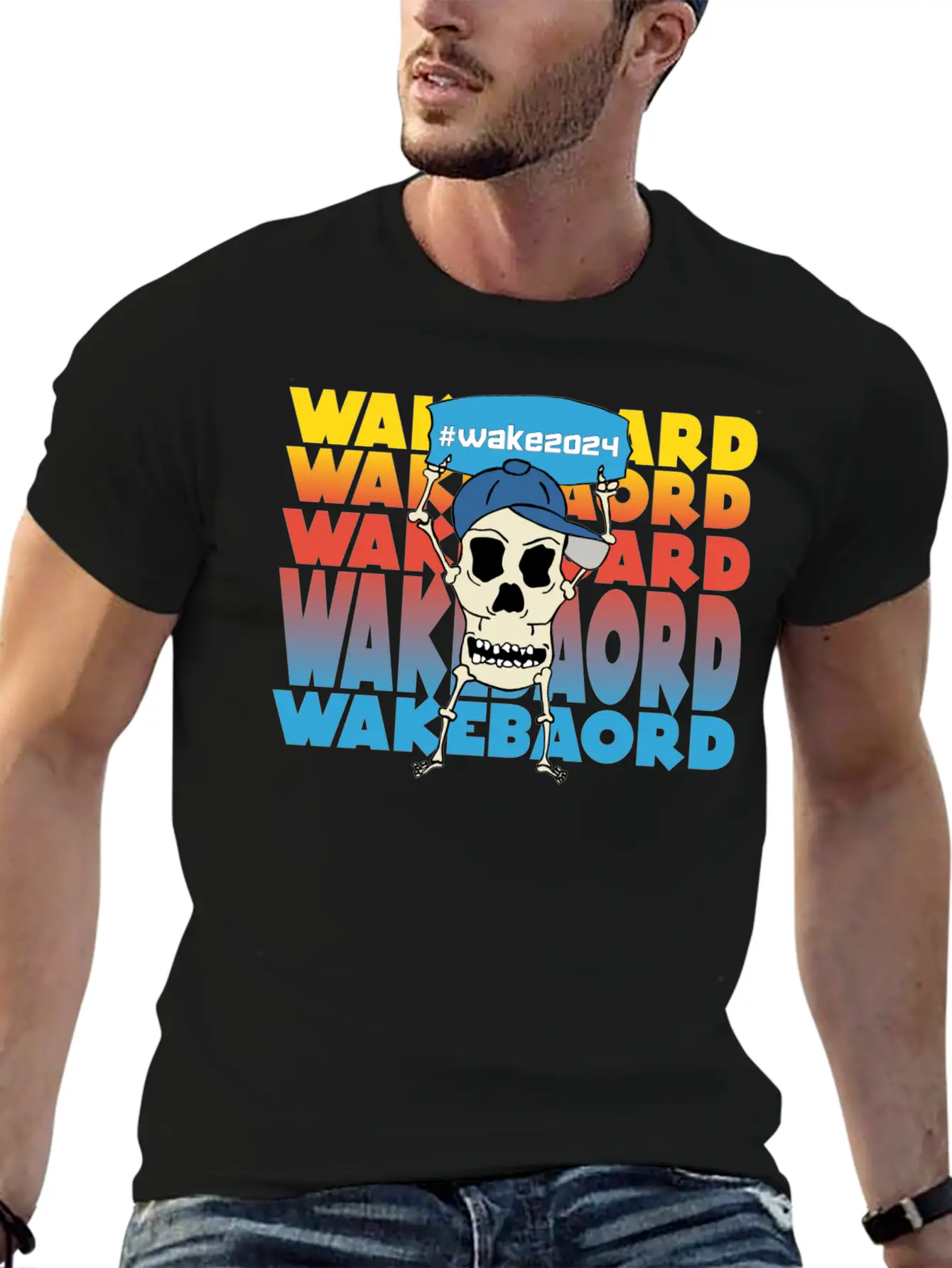 Watersport Wakeboard Waterski Support #wake2024 Stylish Everyday T-Shirt – Unisex Basic Cotton Tee
