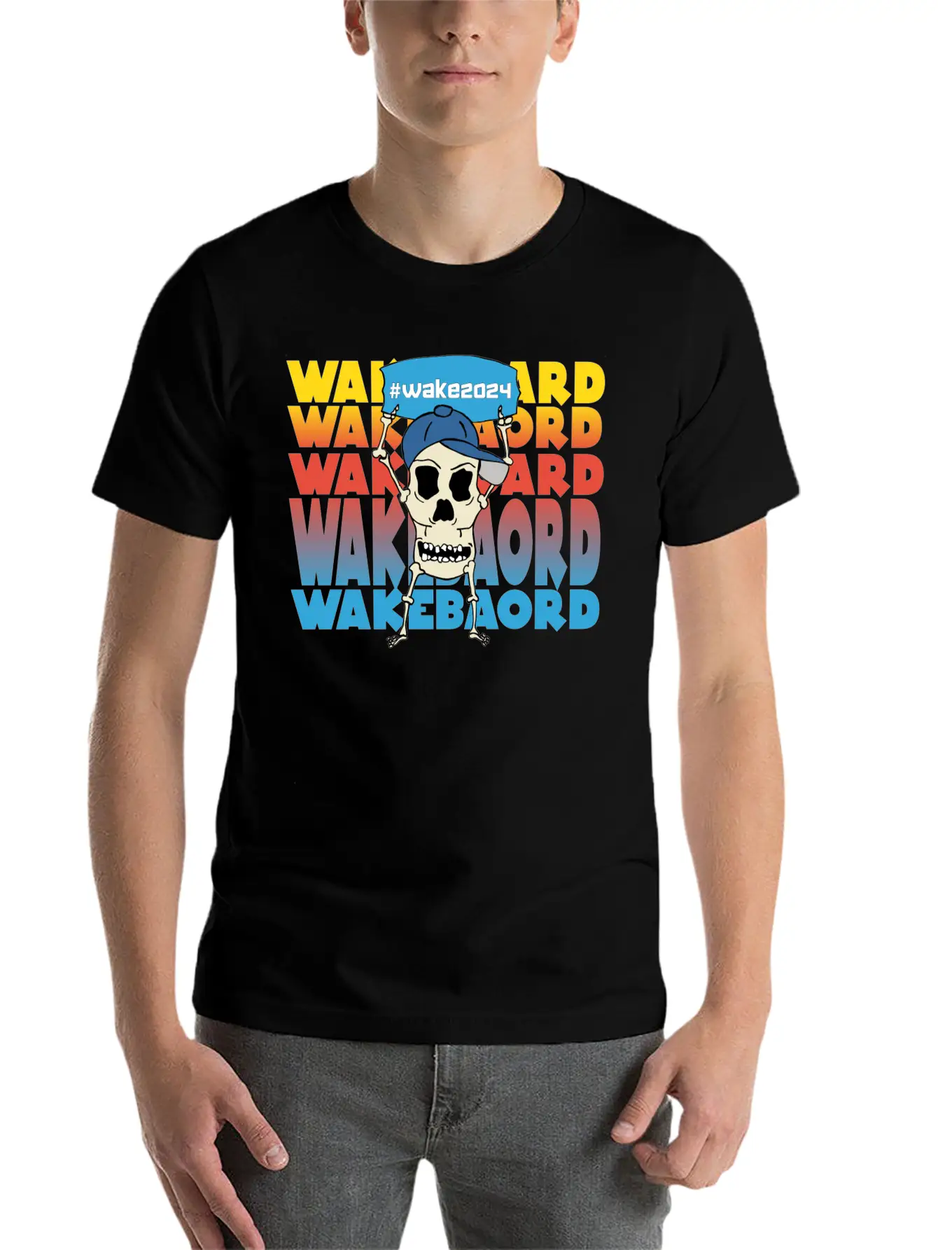 Watersport Wakeboard Waterski Support #wake2024 Stylish Everyday T-Shirt – Unisex Basic Cotton Tee