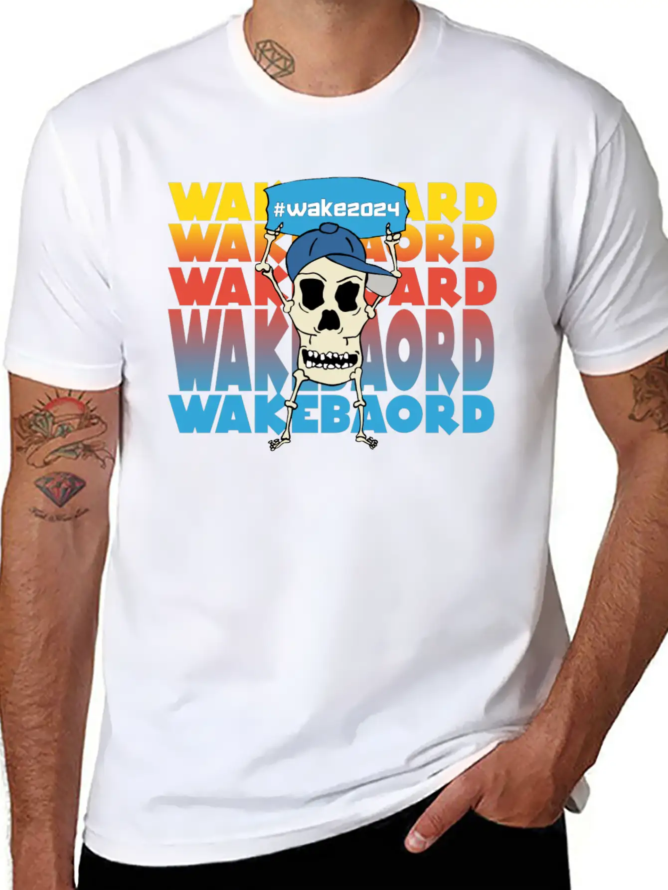 Watersport Wakeboard Waterski Support #wake2024 Stylish Everyday T-Shirt – Unisex Basic Cotton Tee