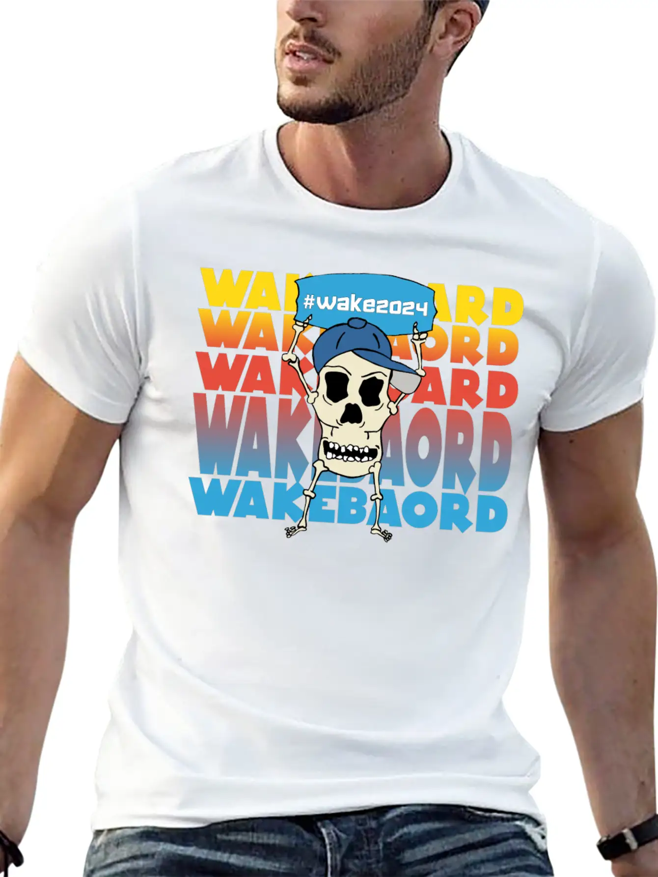 Watersport Wakeboard Waterski Support #wake2024 Stylish Everyday T-Shirt – Unisex Basic Cotton Tee