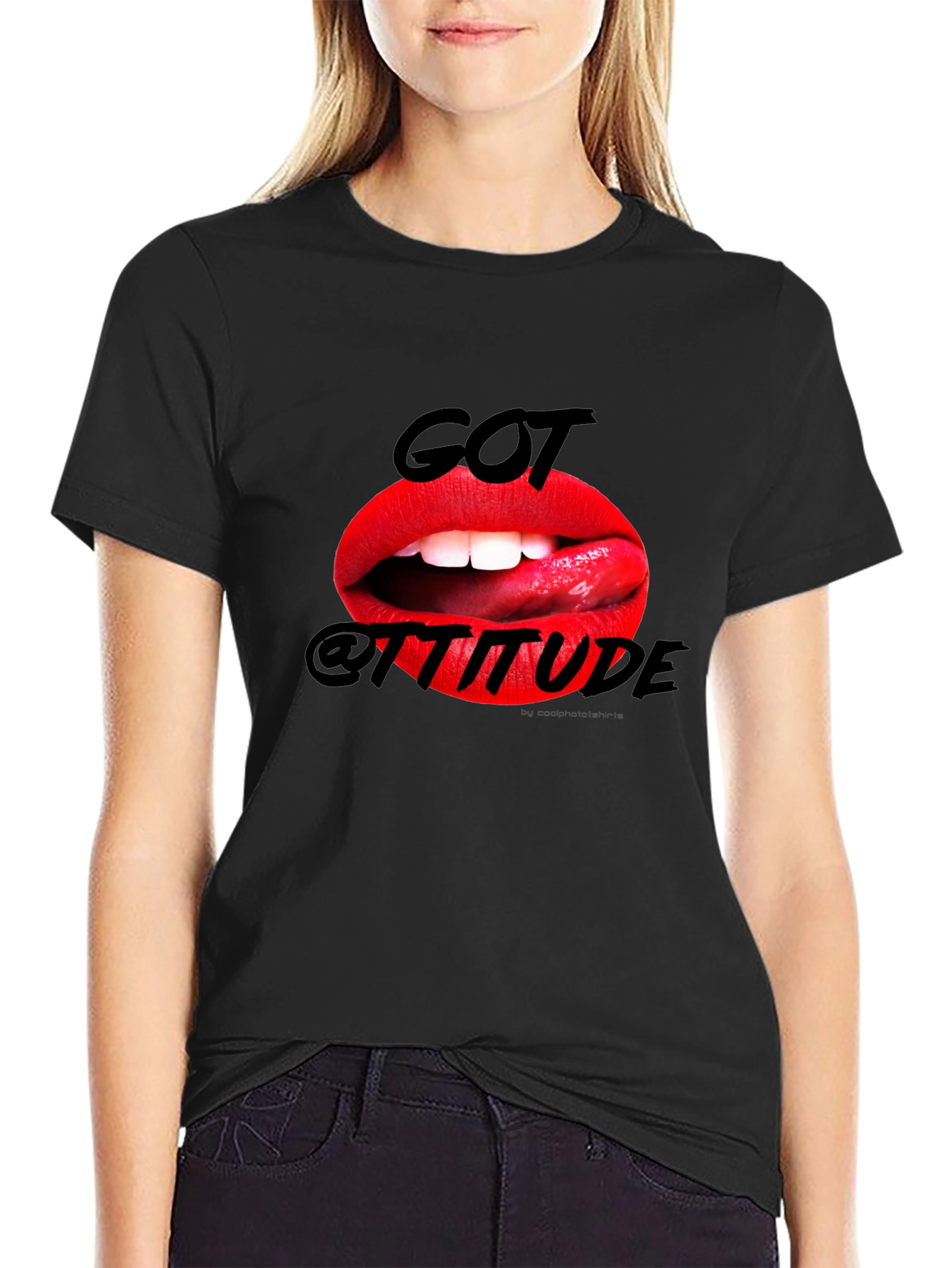 Got Attitude Graphic Print Mens Black T-Shirt