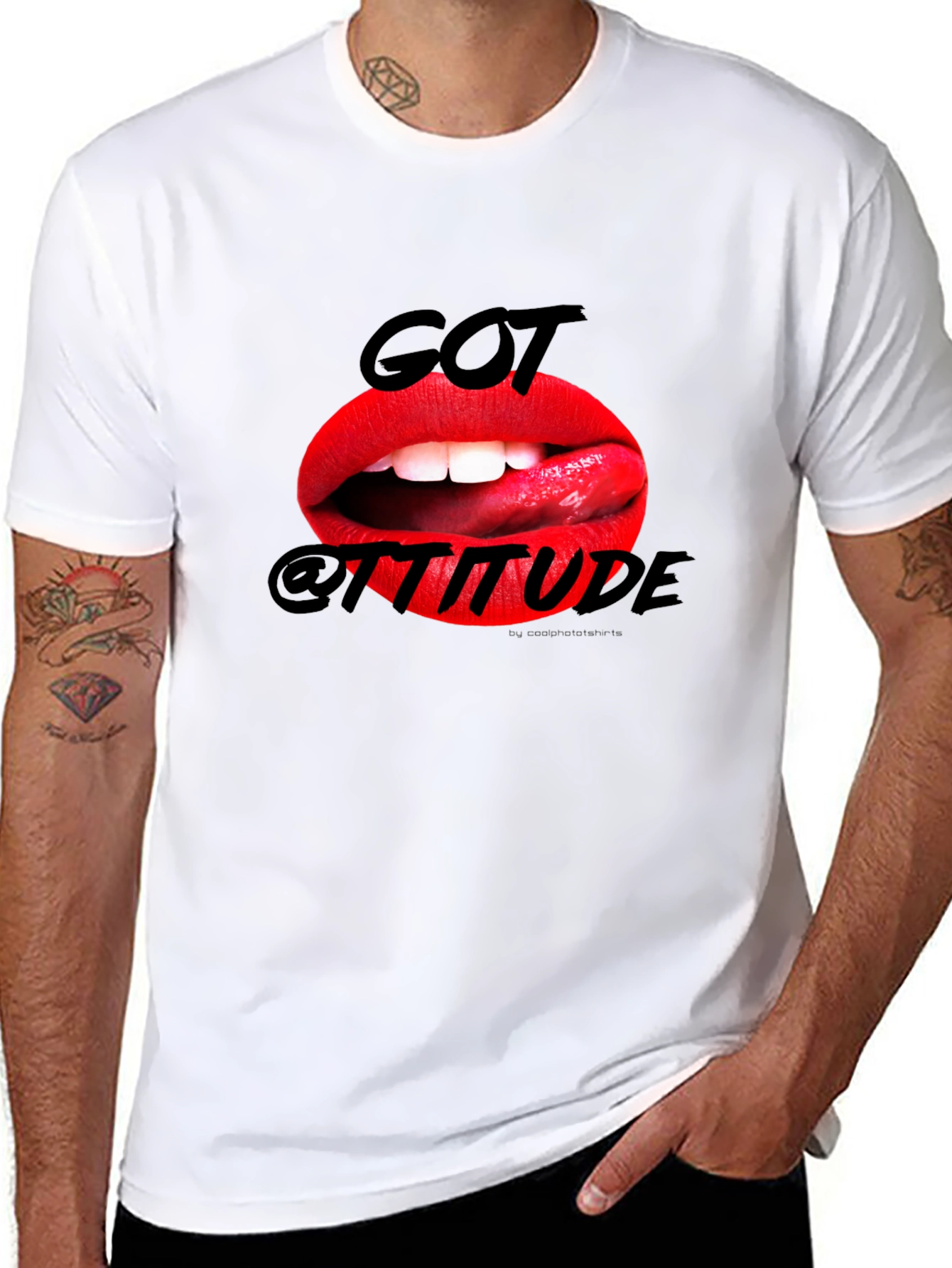 Got Attitude Graphic Print Mens Black T-Shirt