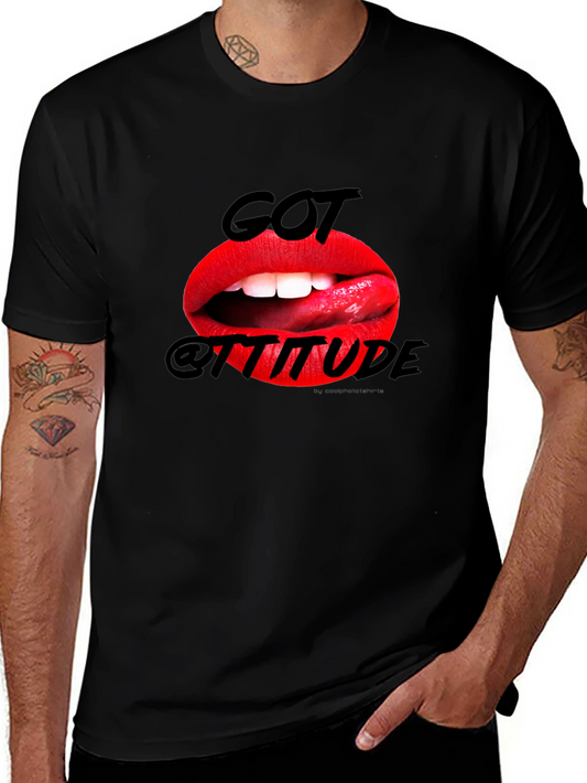 Got Attitude Graphic Print Mens Black T-Shirt