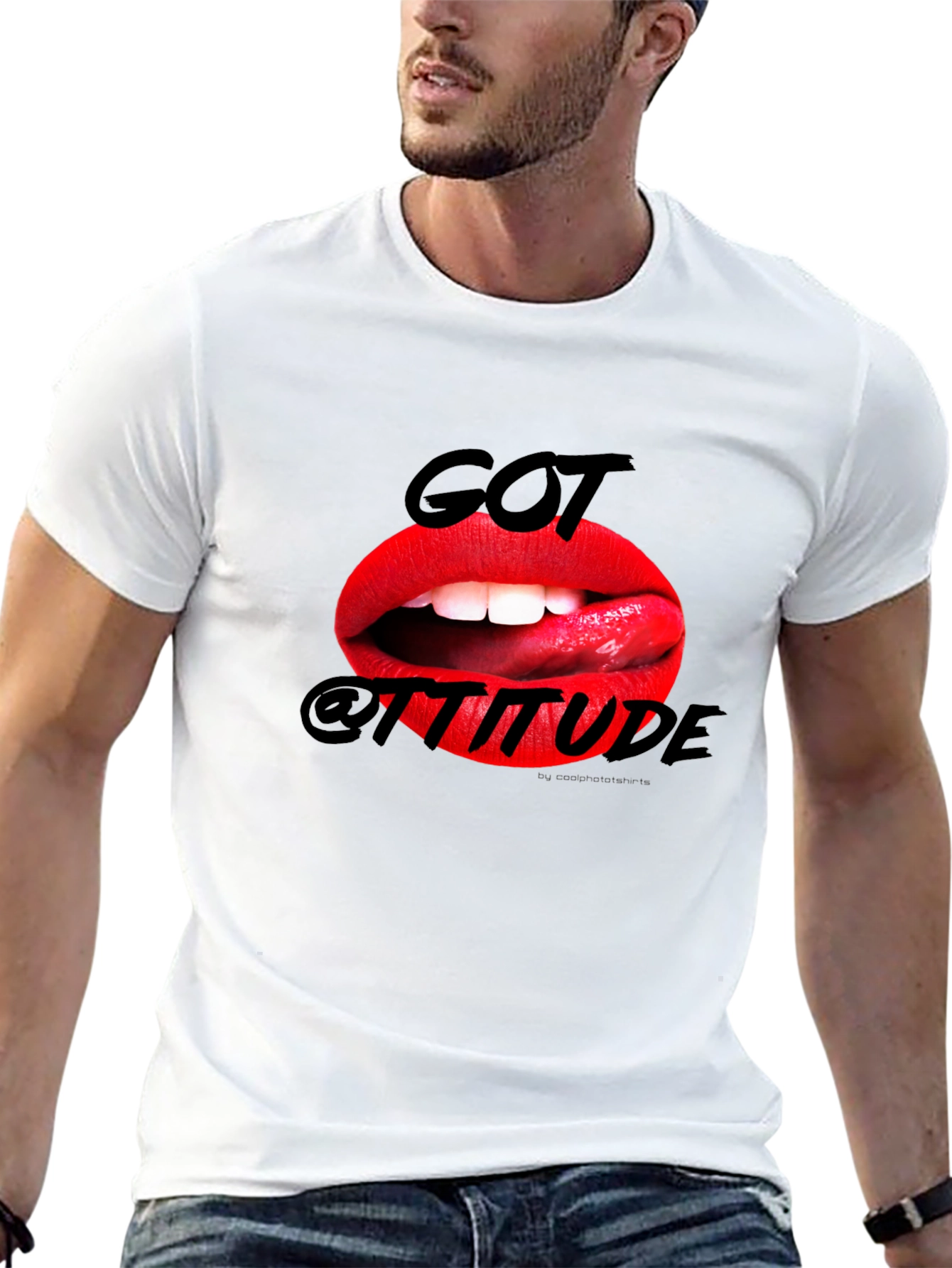 Got Attitude Graphic Print Mens Black T-Shirt