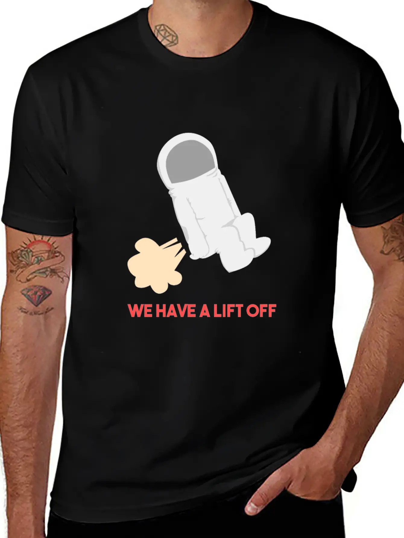 We Have A Lift Off - Funny Astronaut Outer Space G Unisex Short Sleeve Soft Cotton T-Shirt – Casual Everyday Wear