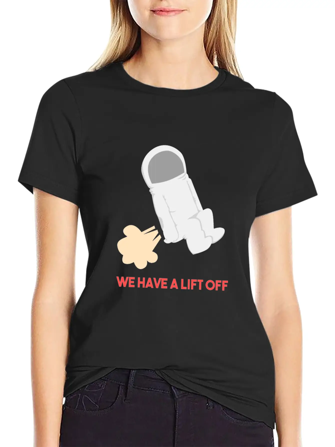 We Have A Lift Off - Funny Astronaut Outer Space G Unisex Short Sleeve Soft Cotton T-Shirt – Casual Everyday Wear
