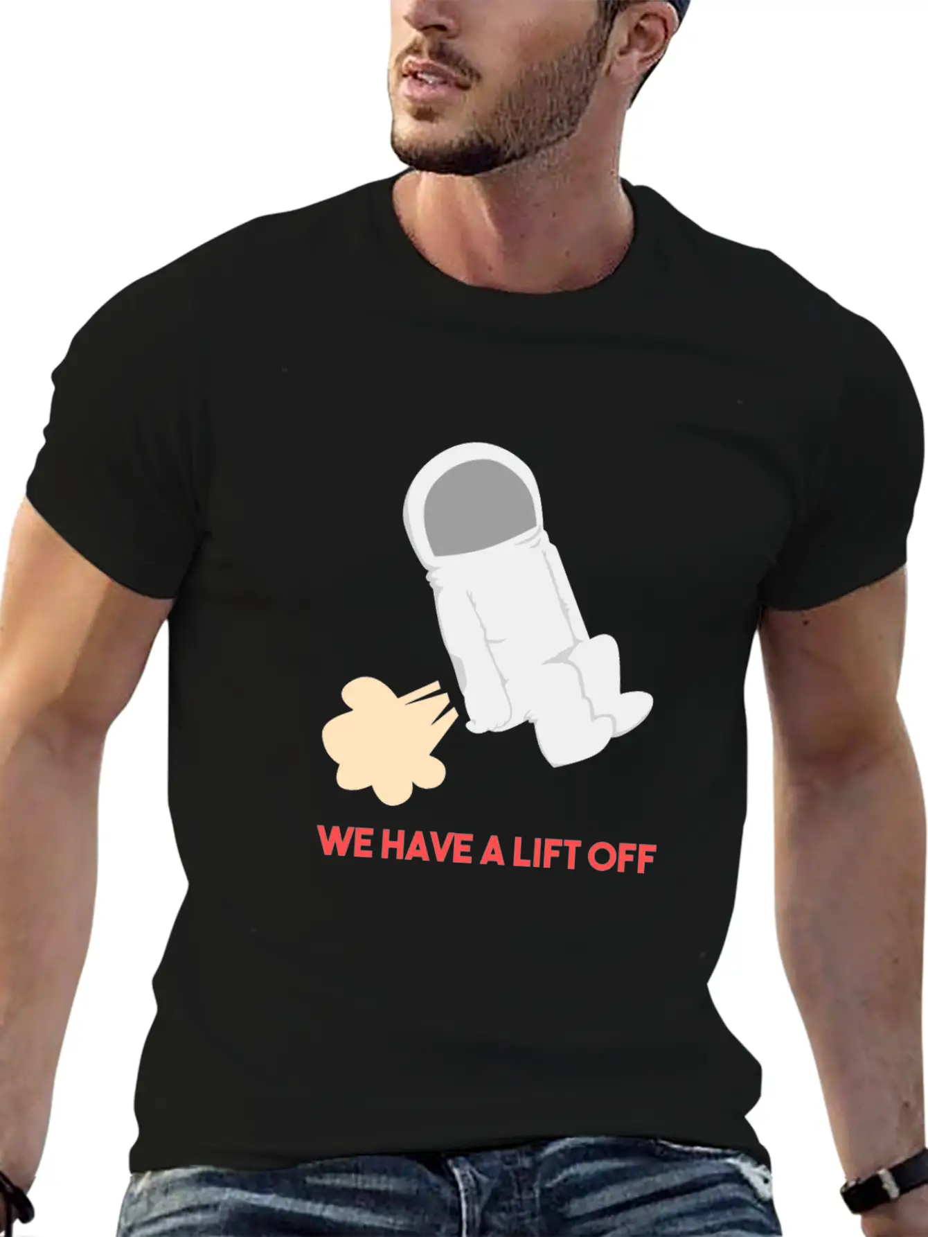 We Have A Lift Off - Funny Astronaut Outer Space G Unisex Short Sleeve Soft Cotton T-Shirt – Casual Everyday Wear