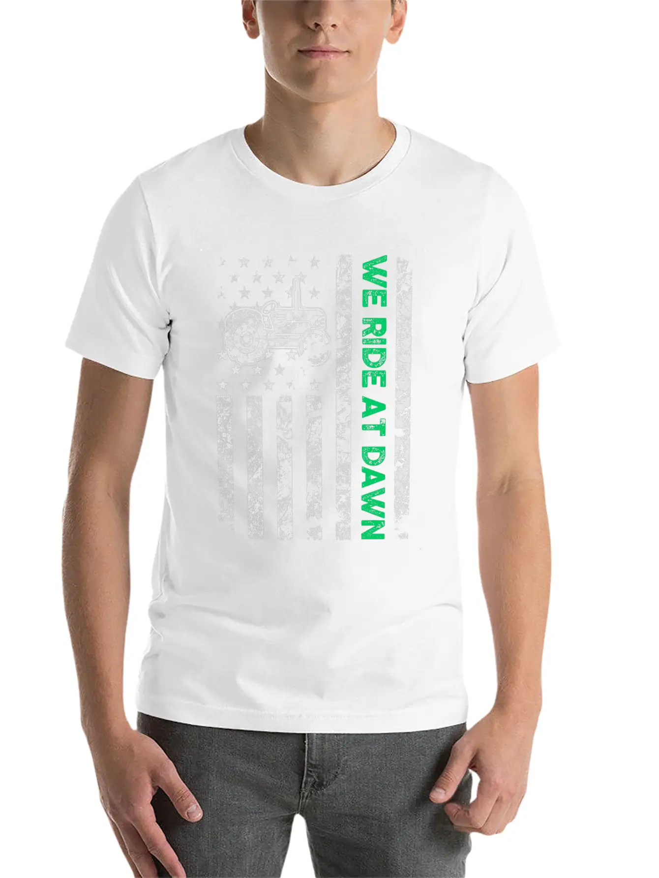 We Ride At Dawn Dad Lawn Mower Make Laugh Day Yard Comfortable Minimalist Graphic Tee – Summer Style Essential