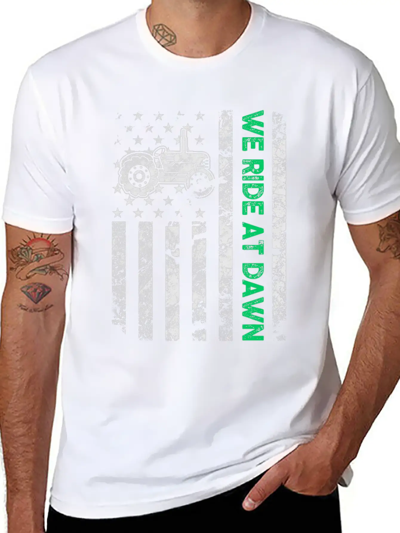 We Ride At Dawn Dad Lawn Mower Make Laugh Day Yard Comfortable Minimalist Graphic Tee – Summer Style Essential