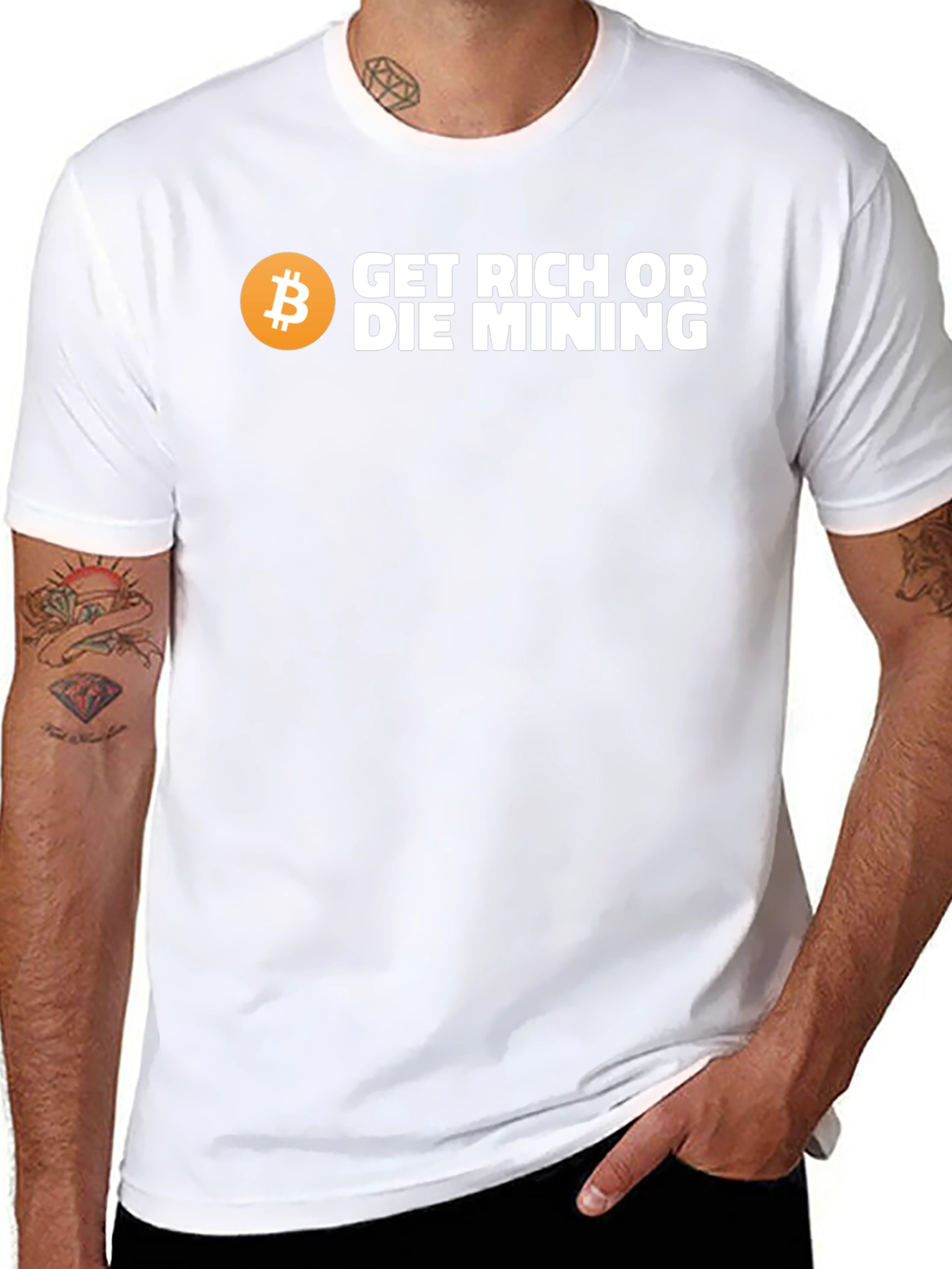 Get Rich or Die Mining Bitcoin T-Shirt