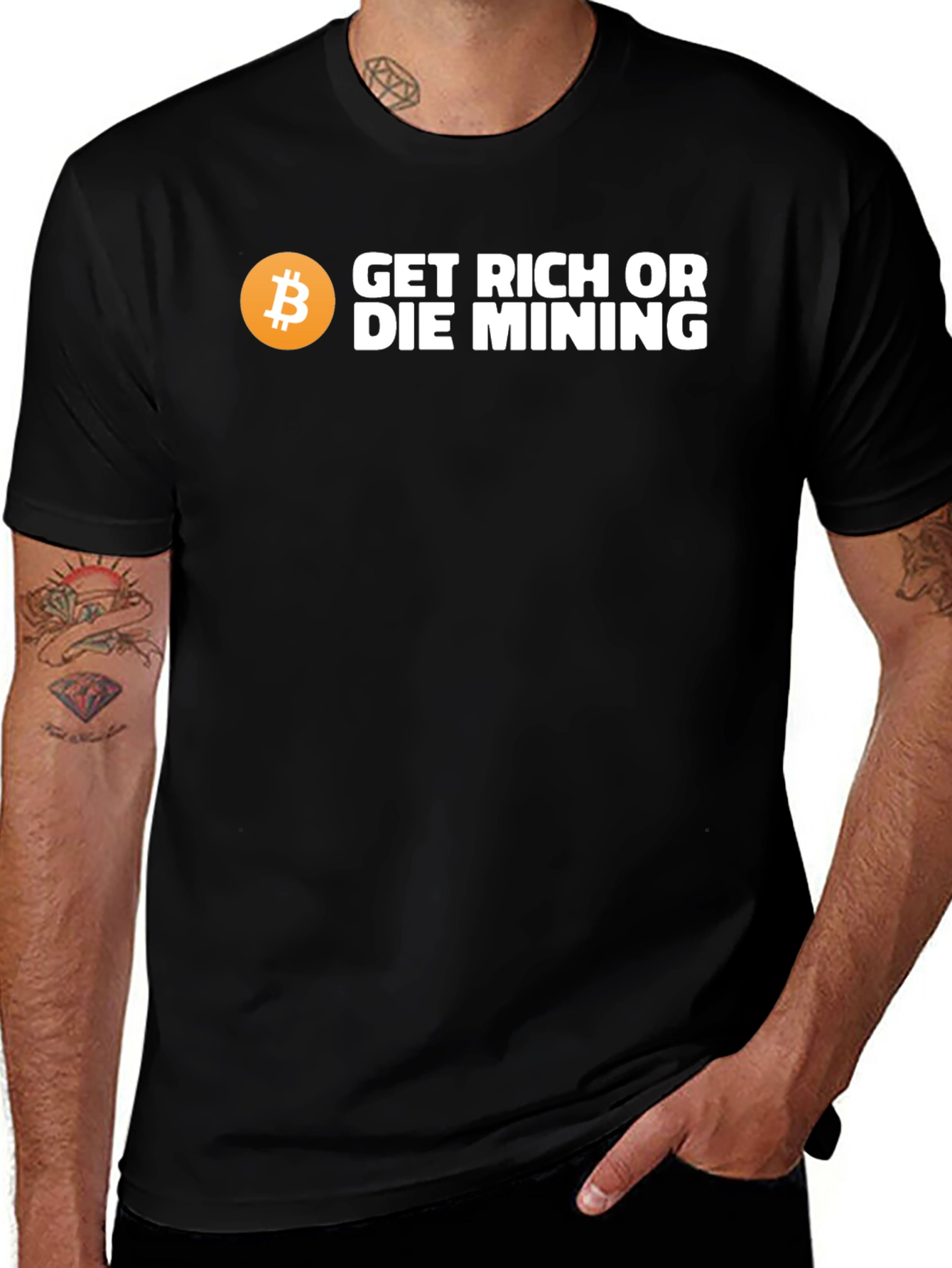 Get Rich or Die Mining Bitcoin T-Shirt