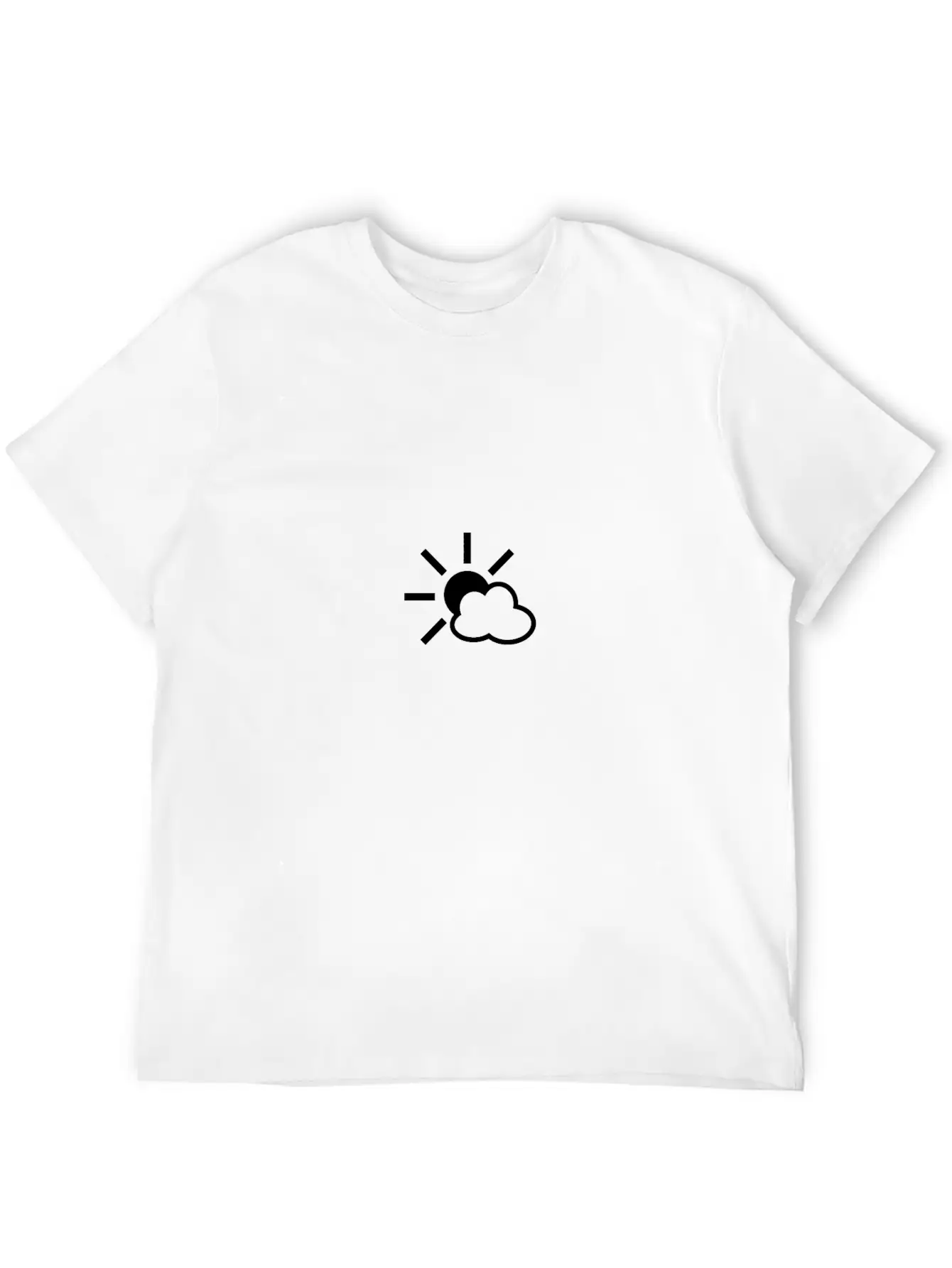 Weather Cloud Sun Icon Comfortable Minimalist Graphic Tee – Summer Style Essential