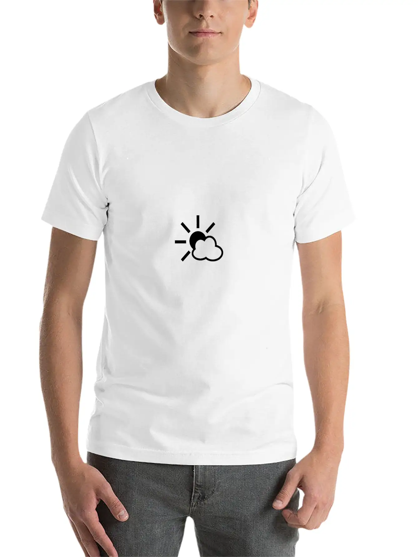 Weather Cloud Sun Icon Comfortable Minimalist Graphic Tee – Summer Style Essential