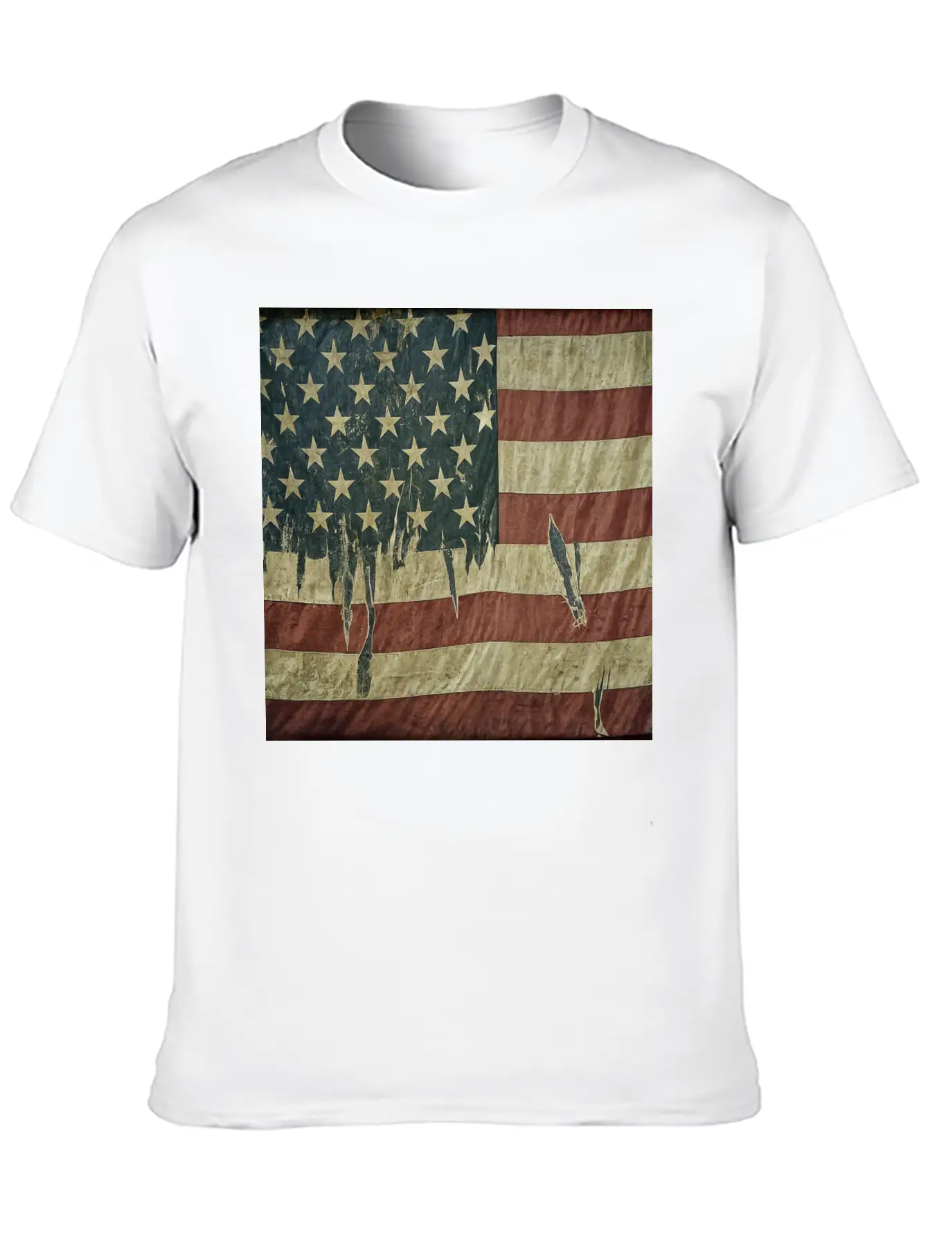 Weathered Flag Stylish Everyday T-Shirt – Unisex Basic Cotton Tee