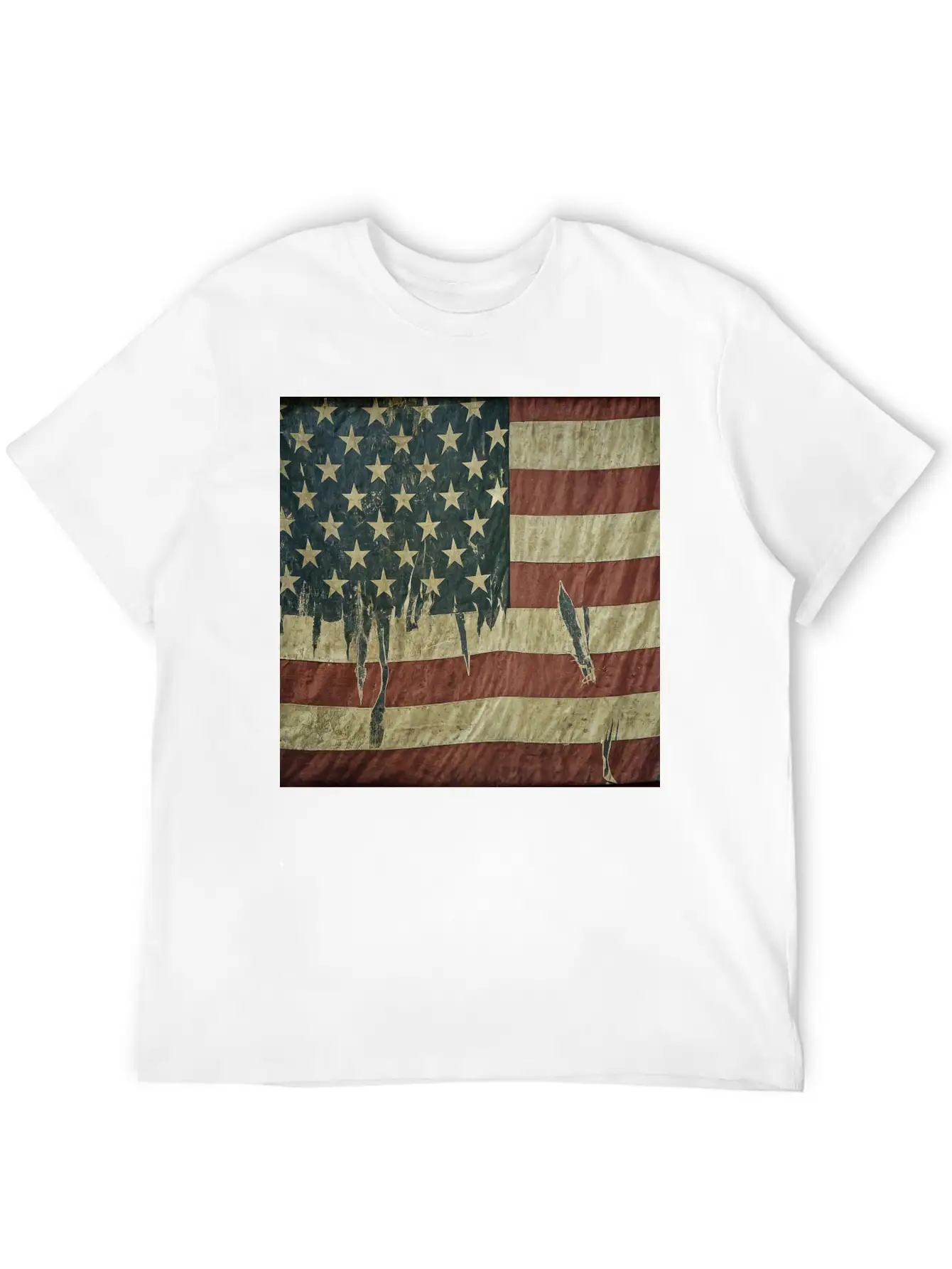 Weathered Flag Stylish Everyday T-Shirt – Unisex Basic Cotton Tee