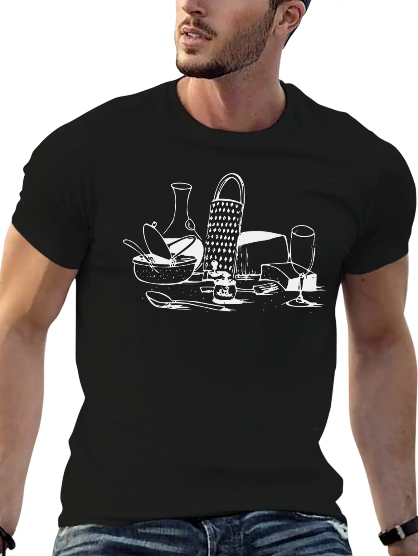 Wein Wine Flasche Glas Bottle Barrels Glasses48 Unisex Short Sleeve Soft Cotton T-Shirt – Casual Everyday Wear