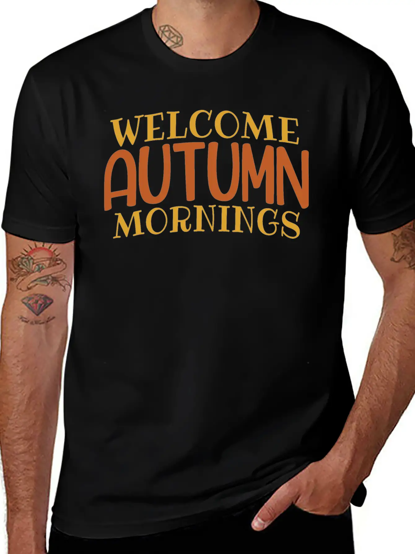 Welcome Autumn Mornings Basic Graphic T-Shirt – Daily Comfort In Soft Cotton