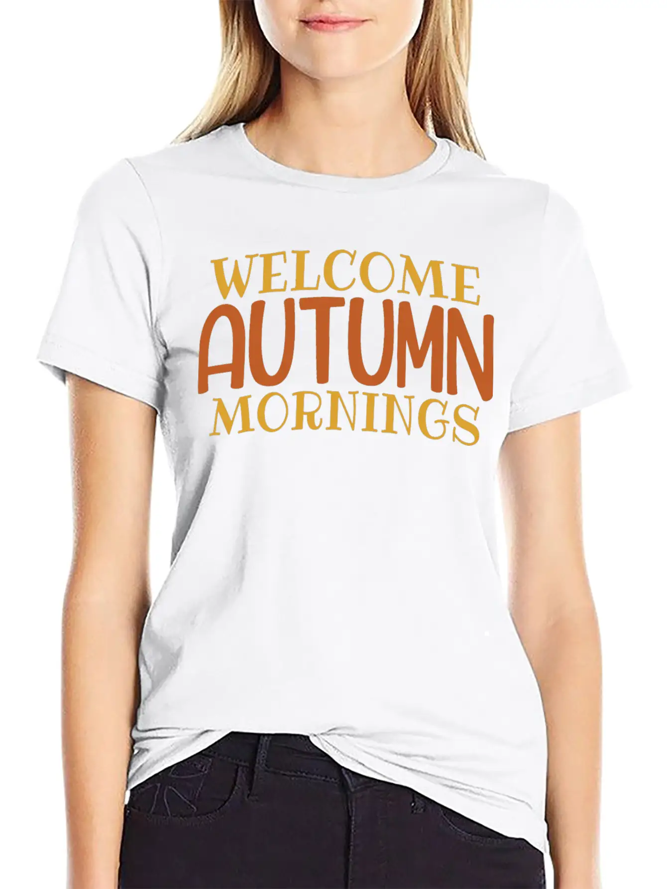 Welcome Autumn Mornings Basic Graphic T-Shirt – Daily Comfort In Soft Cotton