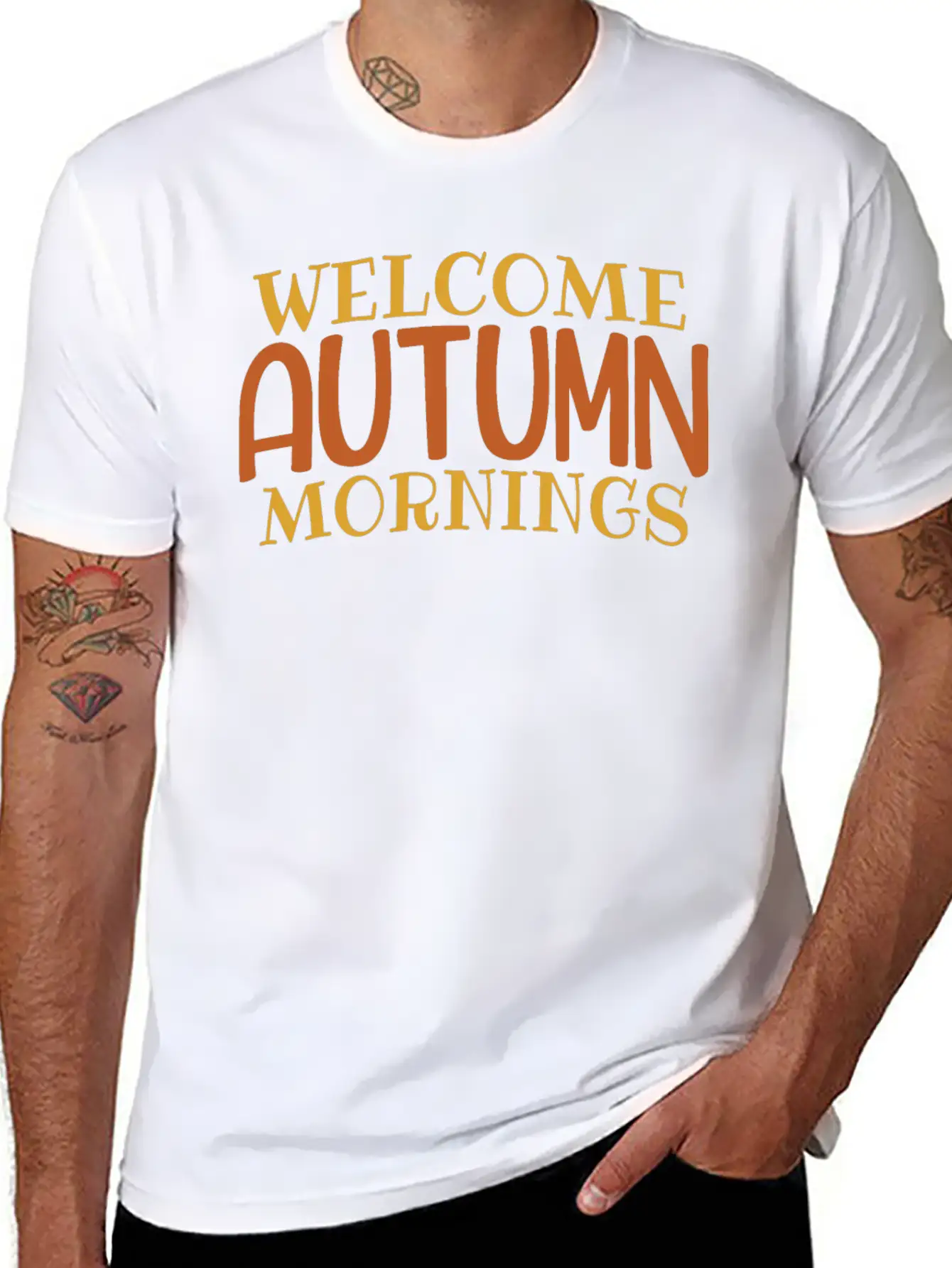 Welcome Autumn Mornings Basic Graphic T-Shirt – Daily Comfort In Soft Cotton