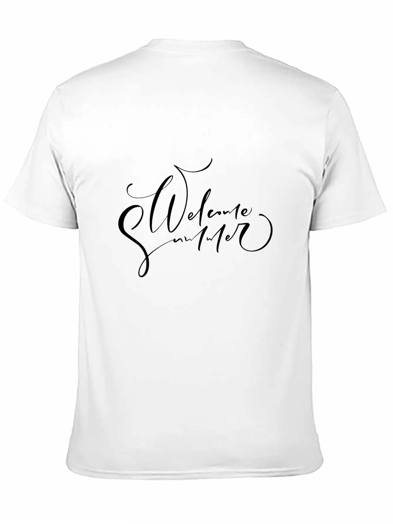 Welcome Summer Hand Drawn Unisex Short Sleeve Soft Cotton T-Shirt – Casual Everyday Wear