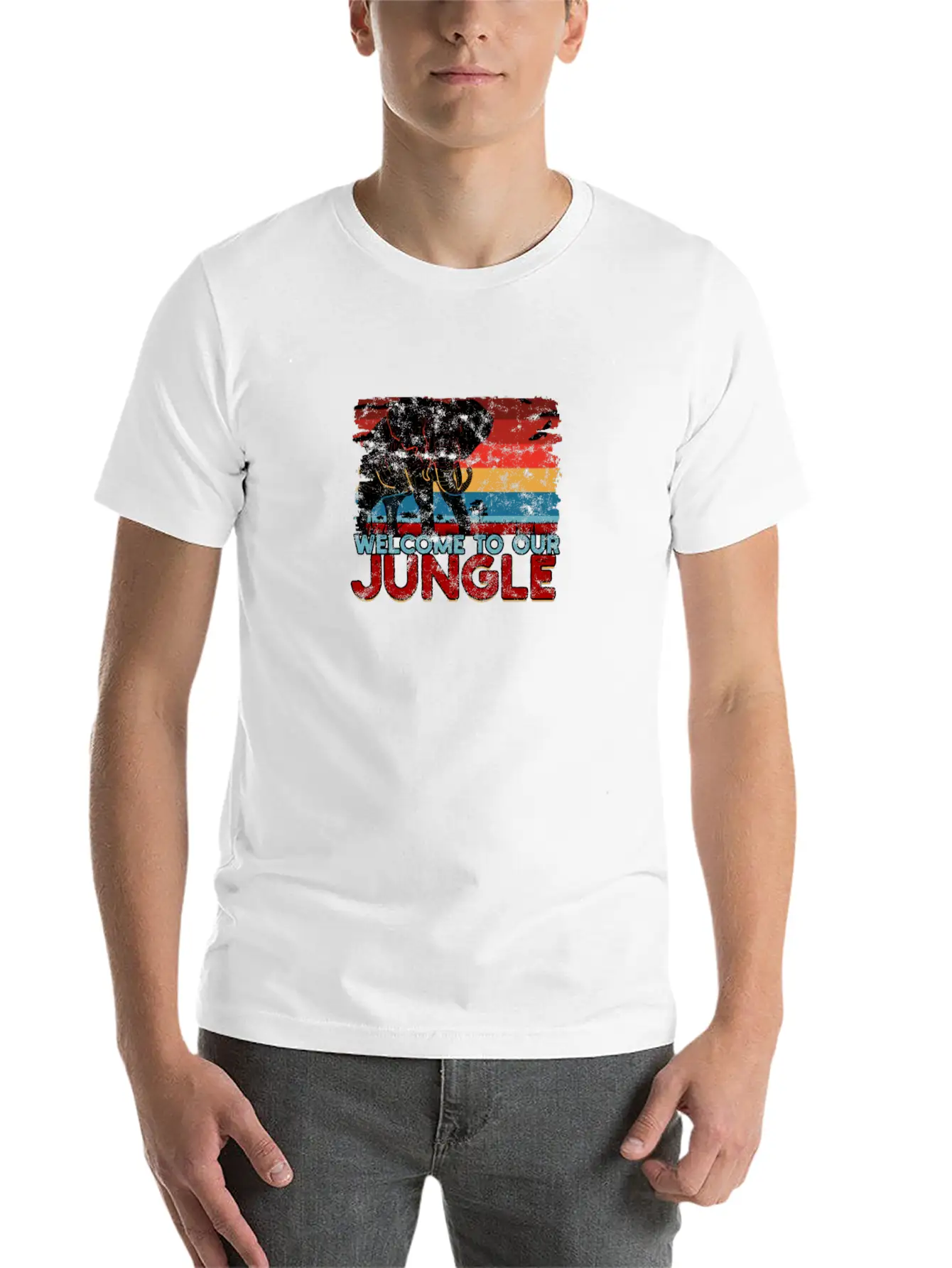 WELCOME TO OUR JUNGLE - Adventure Comfortable Minimalist Graphic Tee – Summer Style Essential