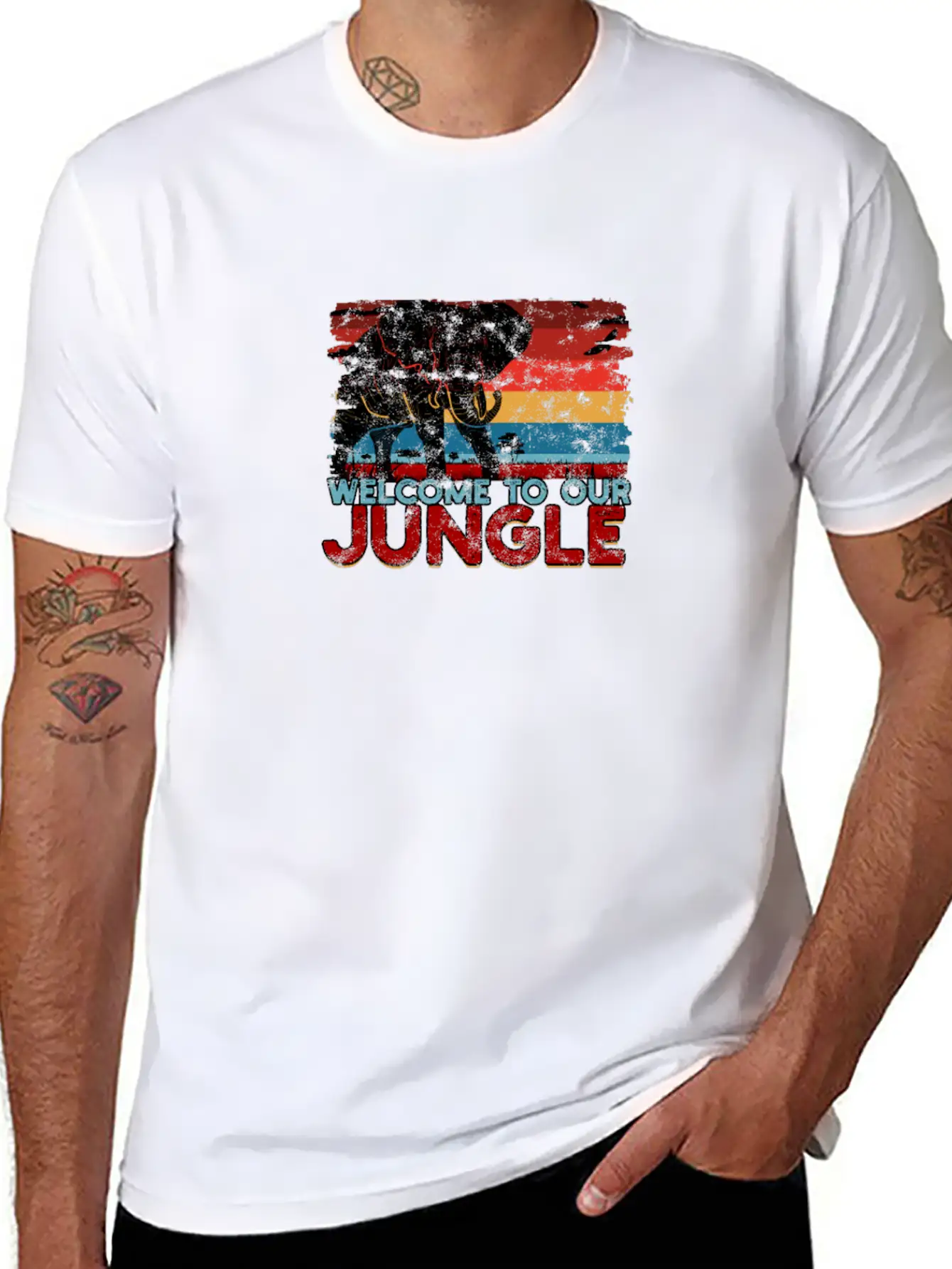 WELCOME TO OUR JUNGLE - Adventure Comfortable Minimalist Graphic Tee – Summer Style Essential