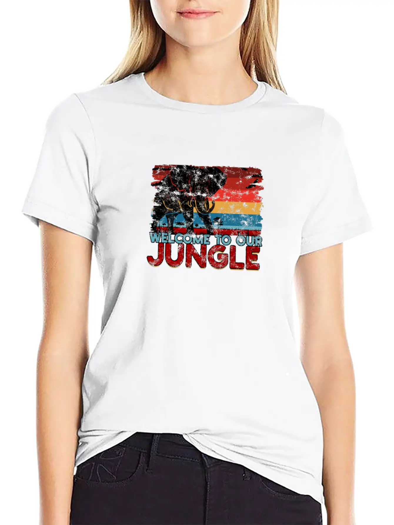 WELCOME TO OUR JUNGLE - Adventure Comfortable Minimalist Graphic Tee – Summer Style Essential