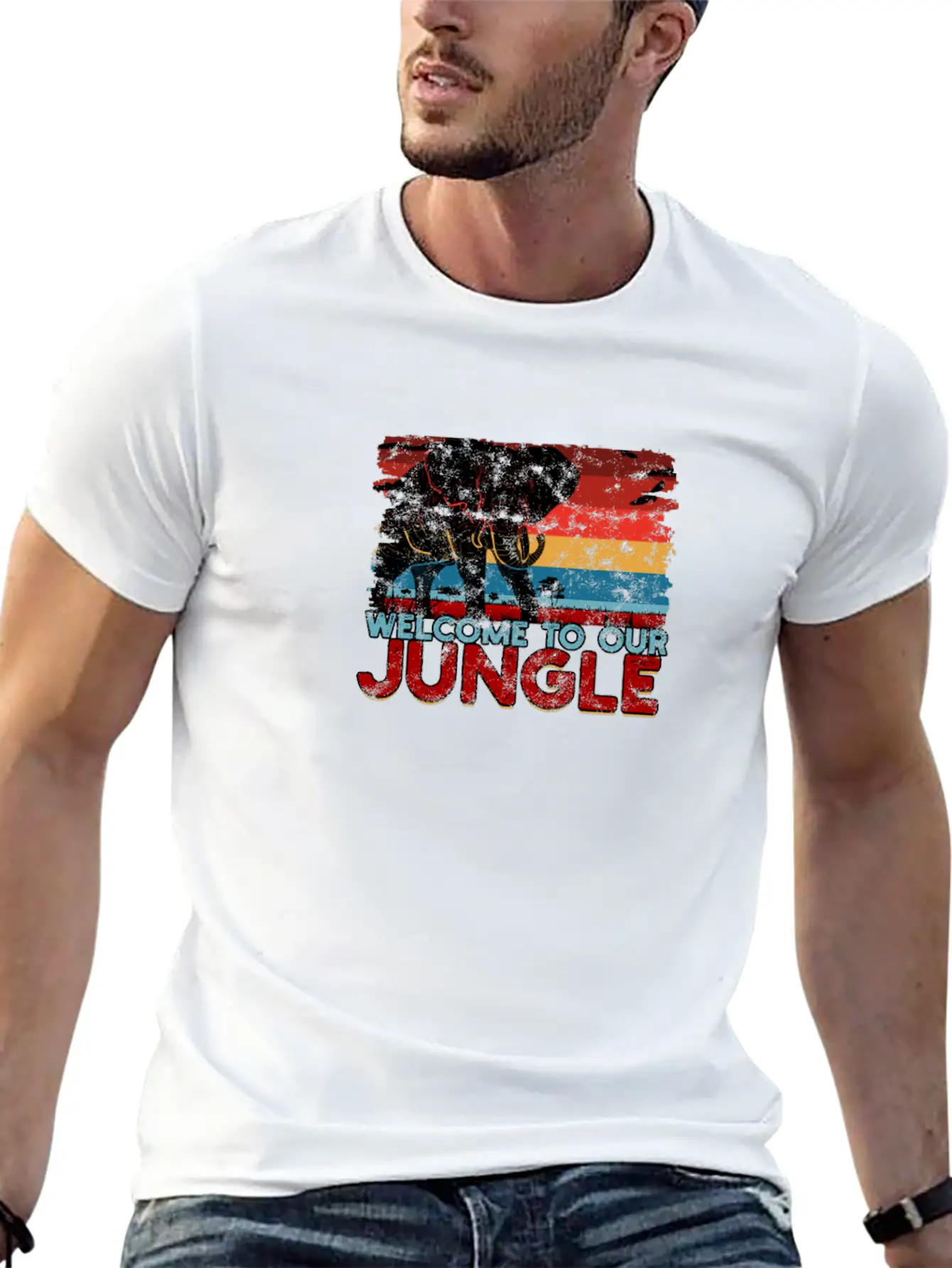WELCOME TO OUR JUNGLE - Adventure Comfortable Minimalist Graphic Tee – Summer Style Essential