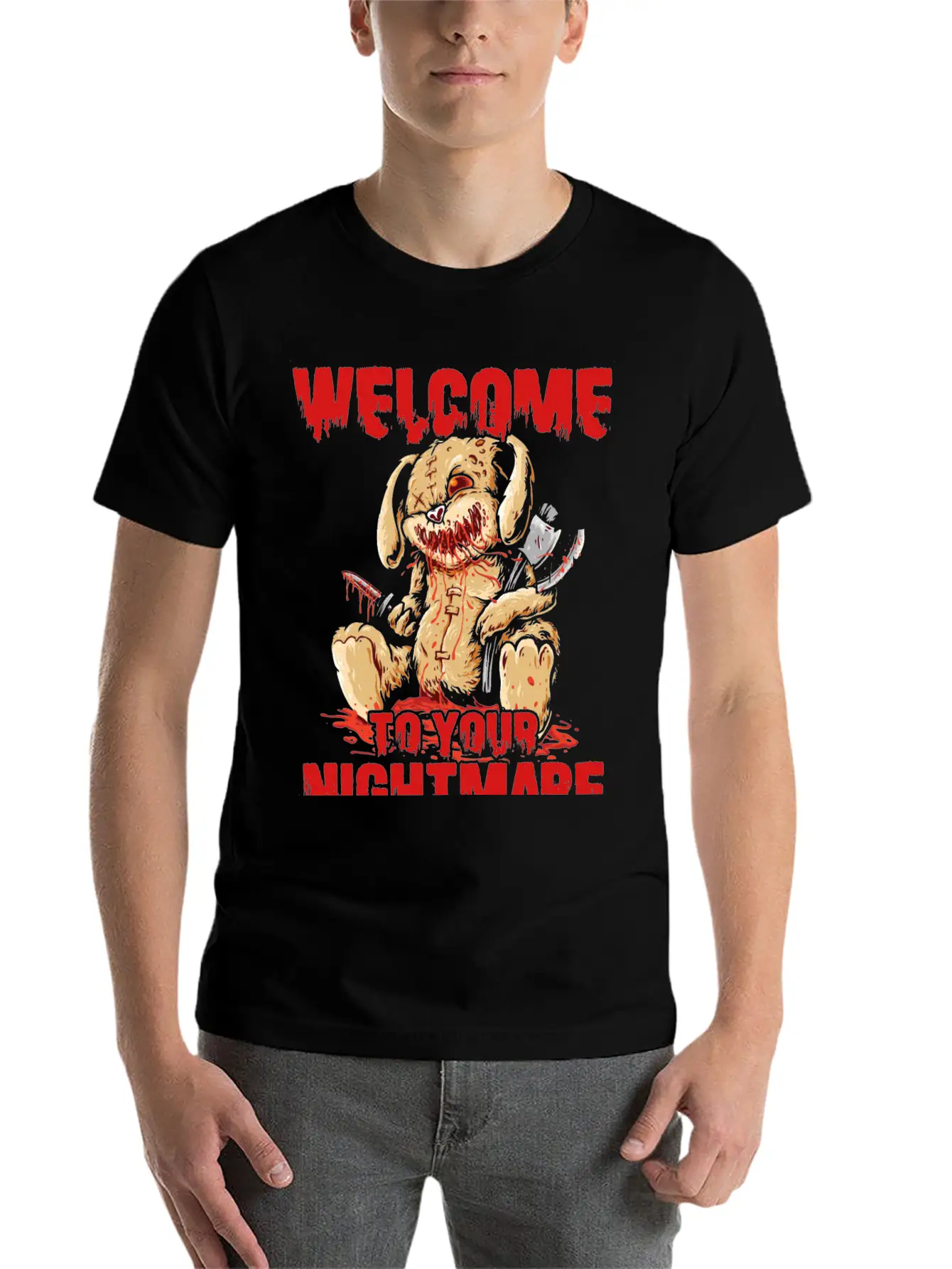 Welcome To Your Halloween Nightmare Basic Graphic T-Shirt – Daily Comfort In Soft Cotton