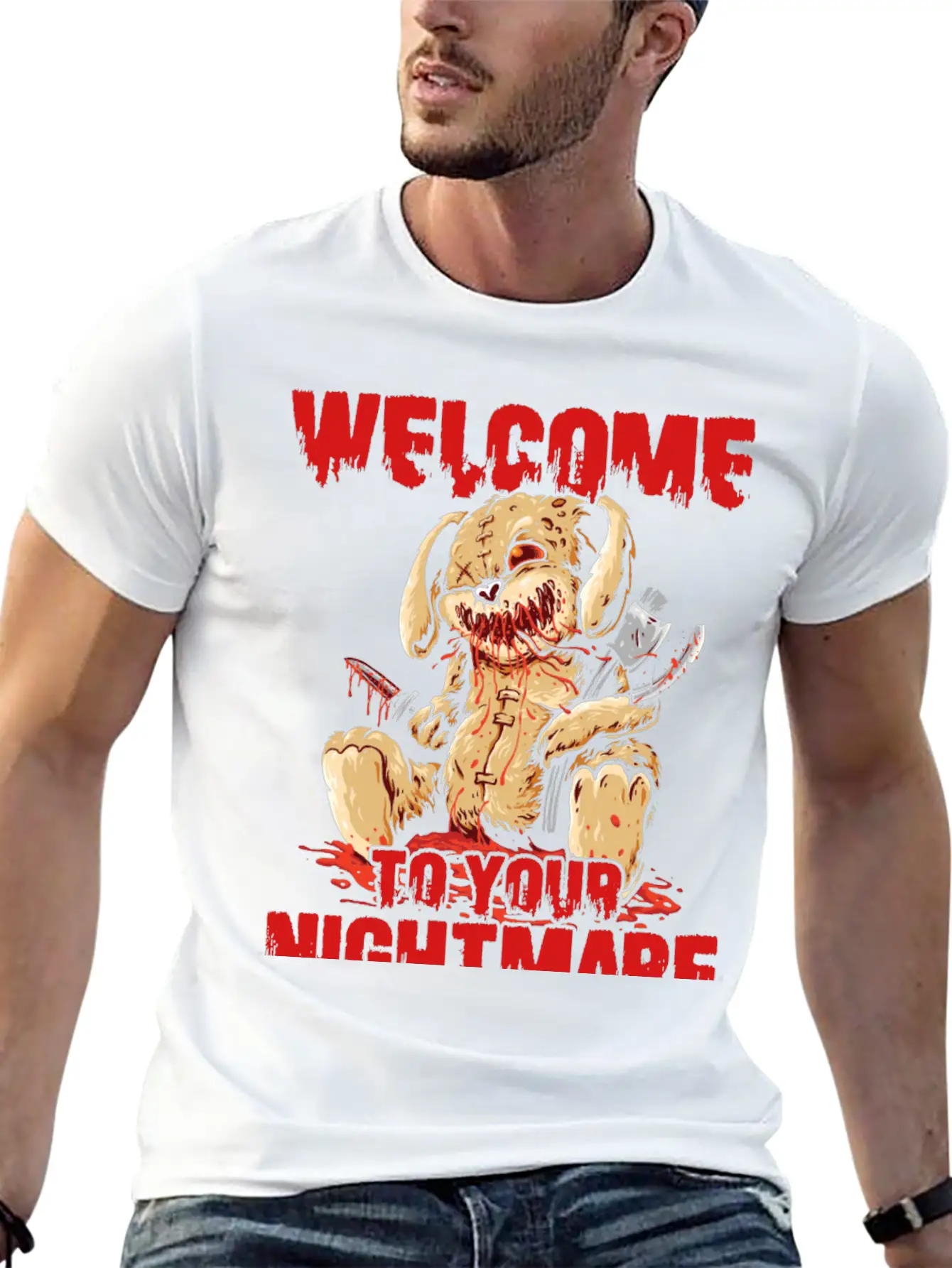 Welcome To Your Halloween Nightmare Basic Graphic T-Shirt – Daily Comfort In Soft Cotton