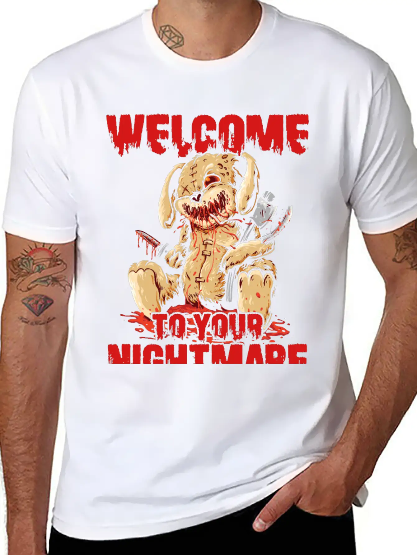 Welcome To Your Halloween Nightmare Basic Graphic T-Shirt – Daily Comfort In Soft Cotton