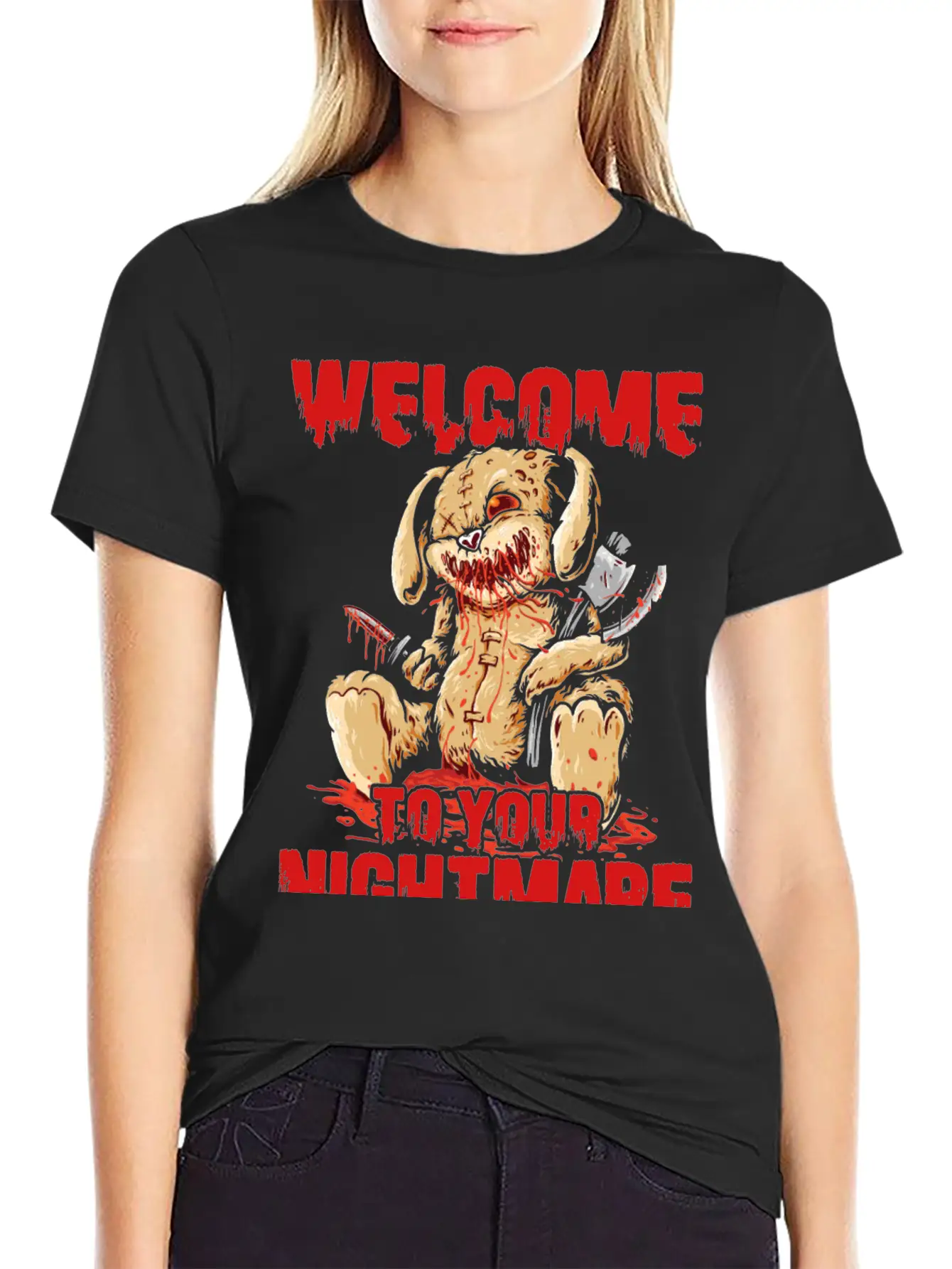 Welcome To Your Halloween Nightmare Basic Graphic T-Shirt – Daily Comfort In Soft Cotton