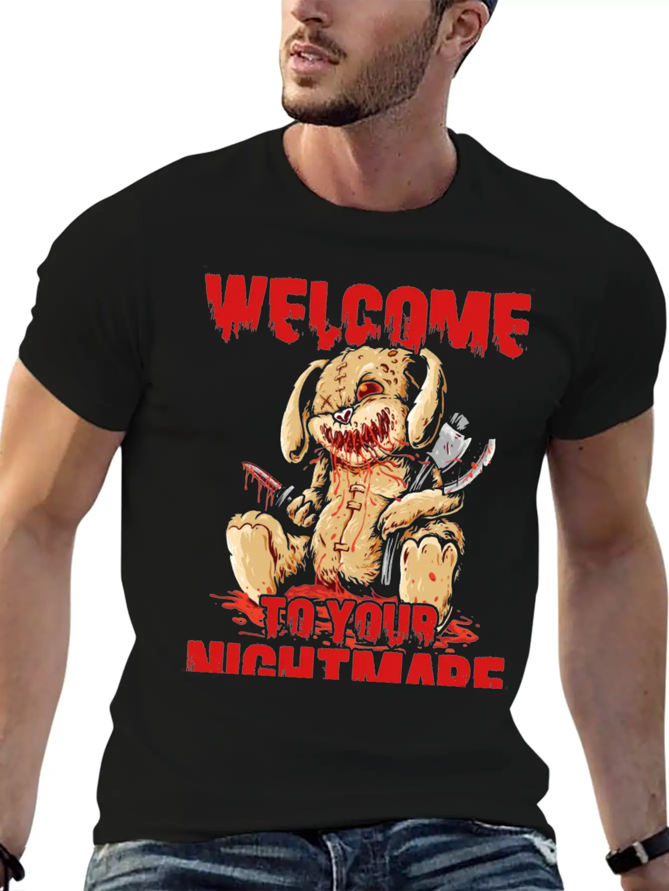 Welcome To Your Halloween Nightmare Basic Graphic T-Shirt – Daily Comfort In Soft Cotton