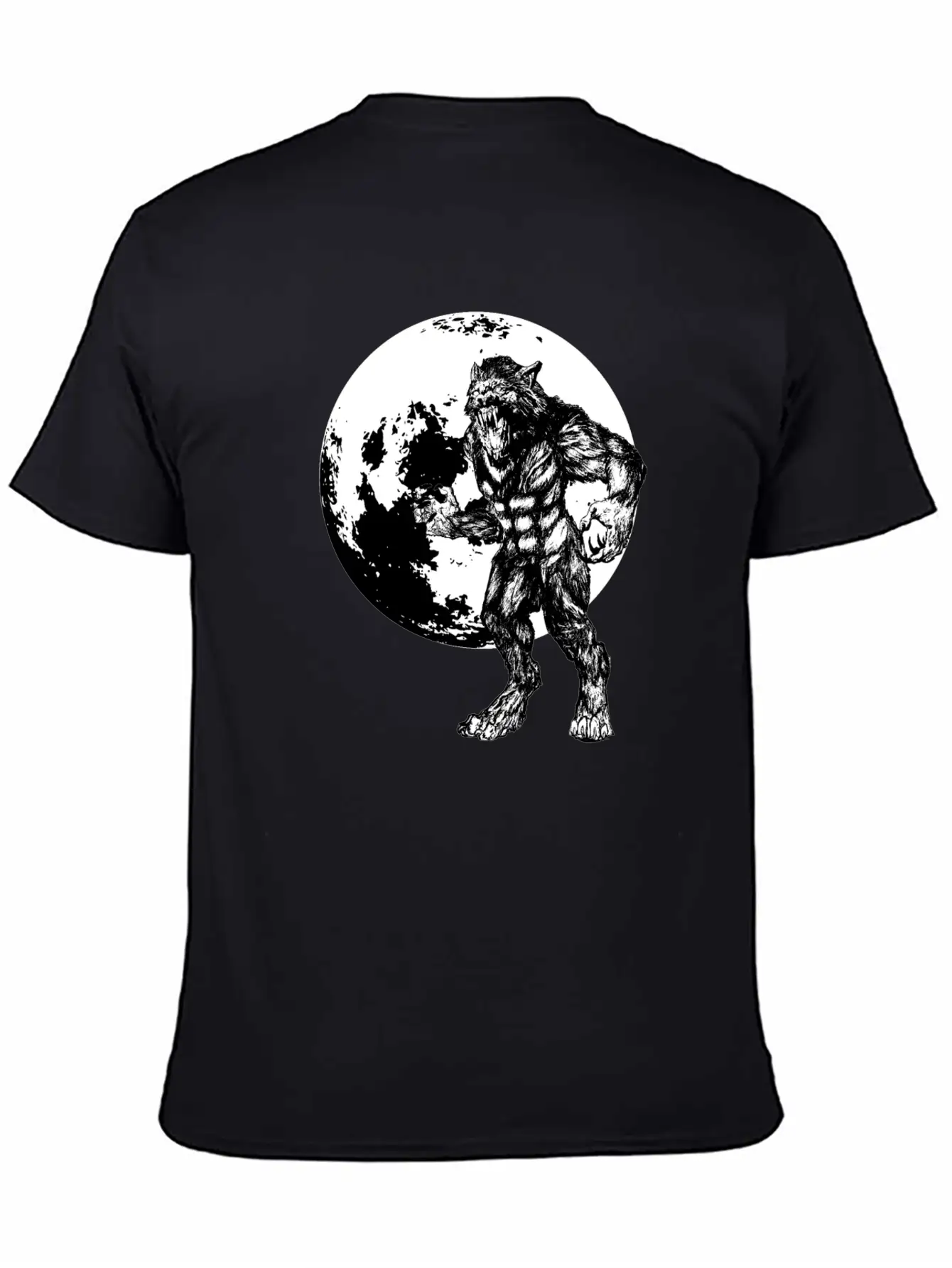 Werewolf And Full Moon Basic Graphic T-Shirt – Daily Comfort In Soft Cotton