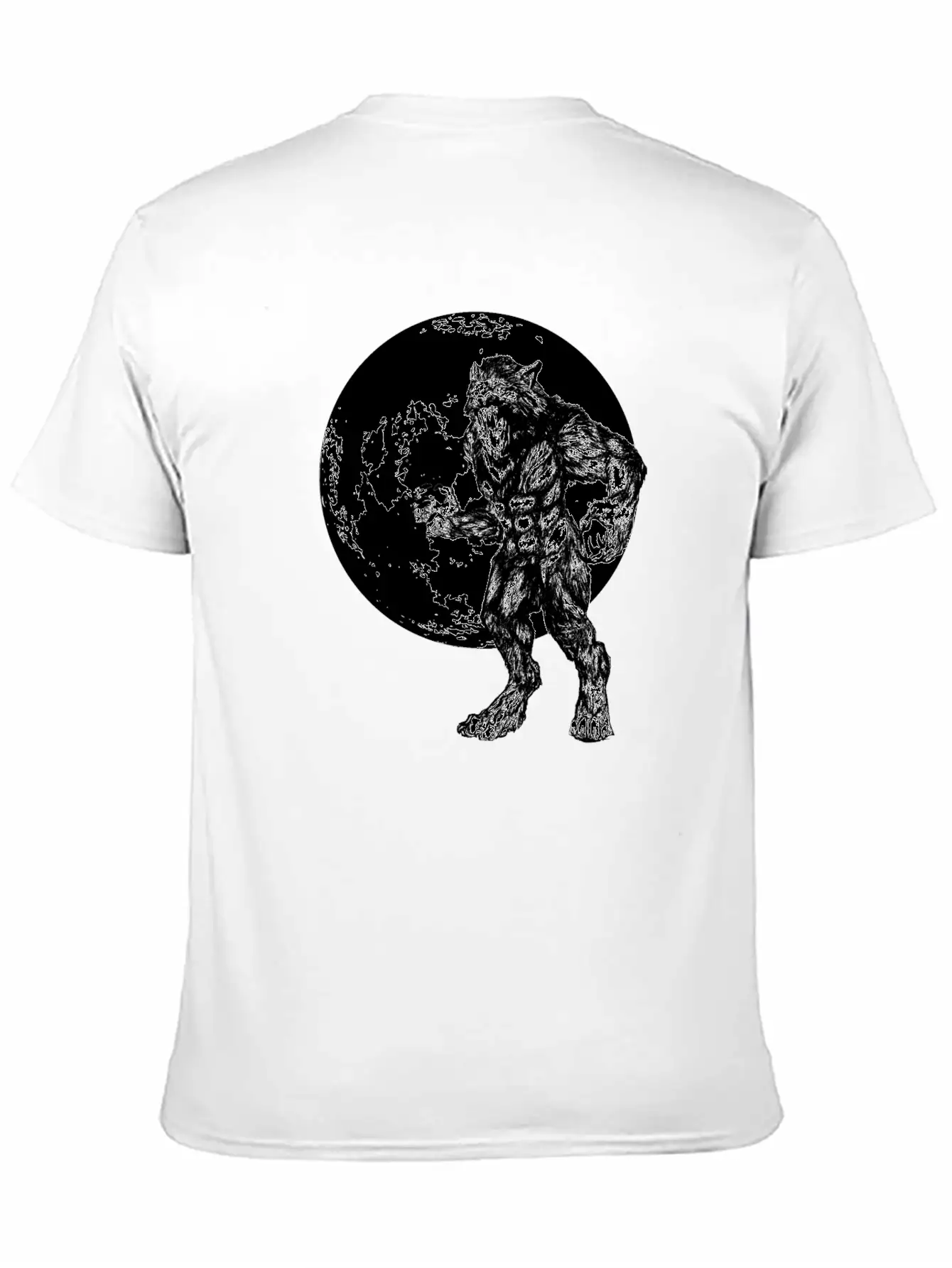 Werewolf And Full Moon Basic Graphic T-Shirt – Daily Comfort In Soft Cotton