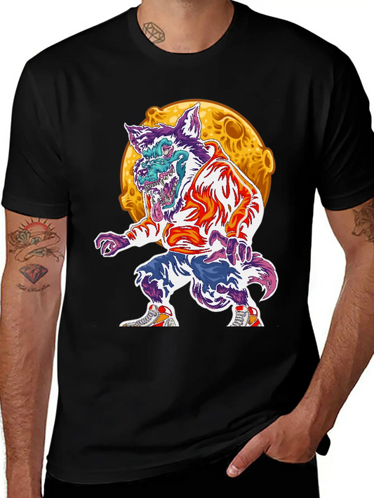 Werewolf Moon Purple Wolf Full Moon Human Hungry Timeless Short Sleeve Tee – Comfy And Minimalist Design