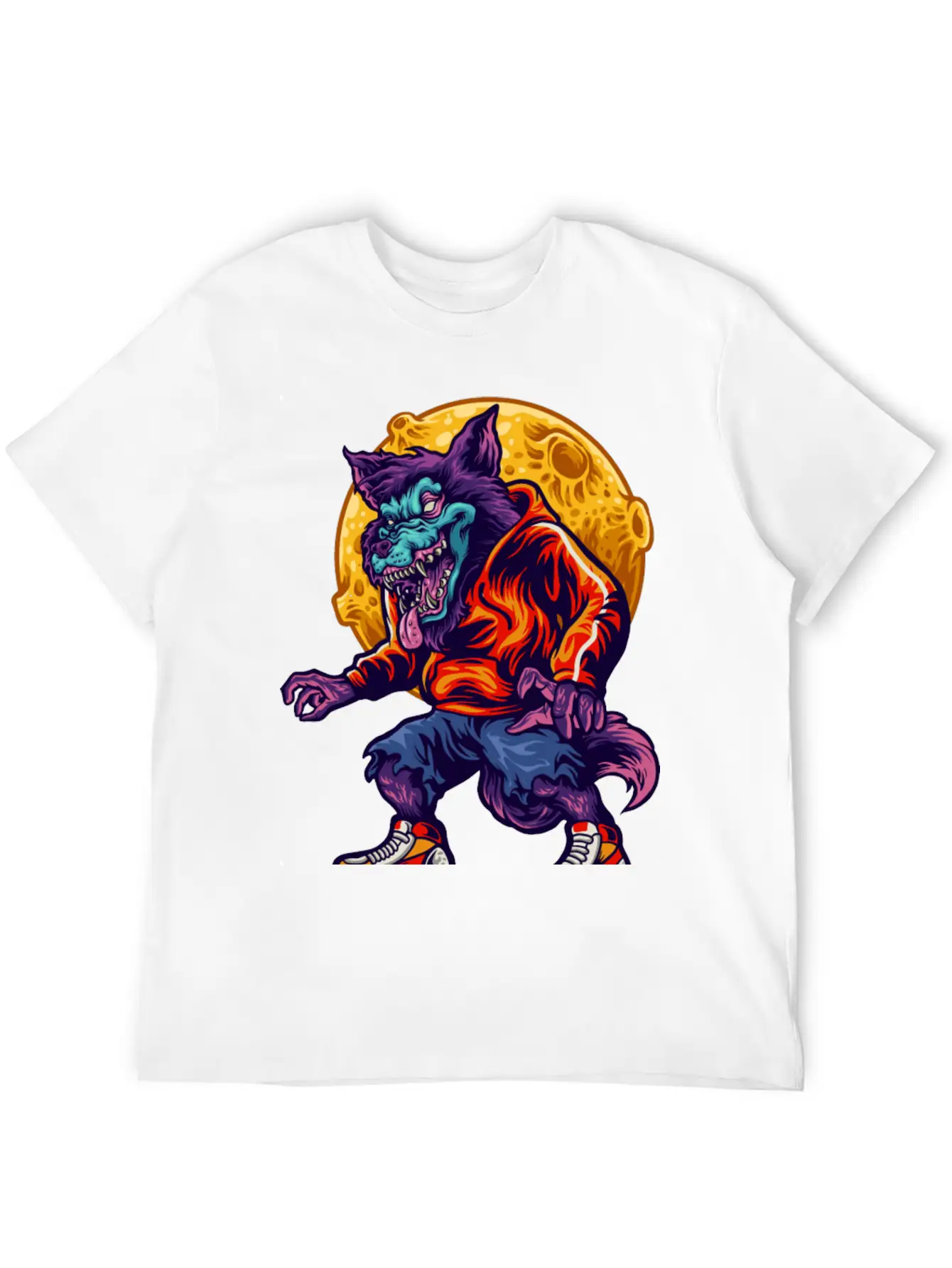 Werewolf Moon Purple Wolf Full Moon Human Hungry Timeless Short Sleeve Tee – Comfy And Minimalist Design