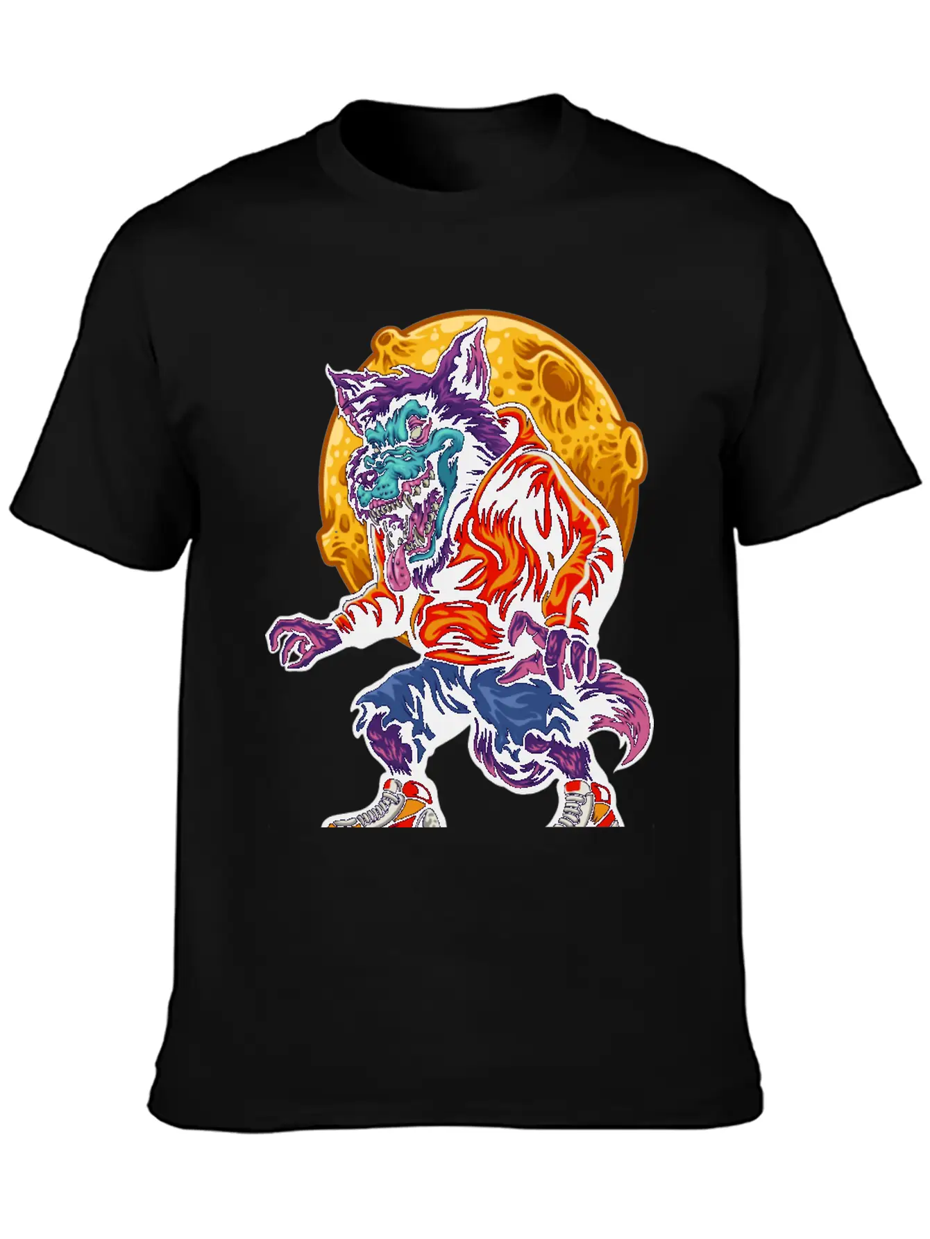 Werewolf Moon Purple Wolf Full Moon Human Hungry Timeless Short Sleeve Tee – Comfy And Minimalist Design