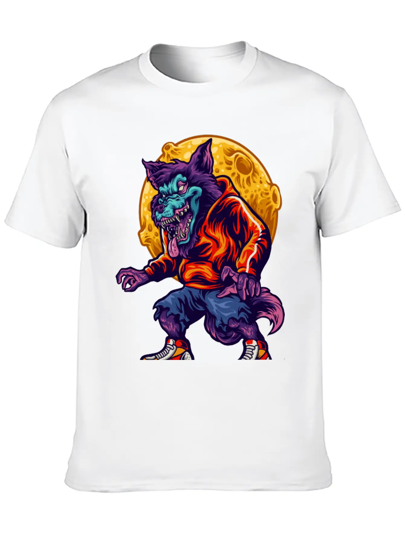 Werewolf Moon Purple Wolf Full Moon Human Hungry Timeless Short Sleeve Tee – Comfy And Minimalist Design