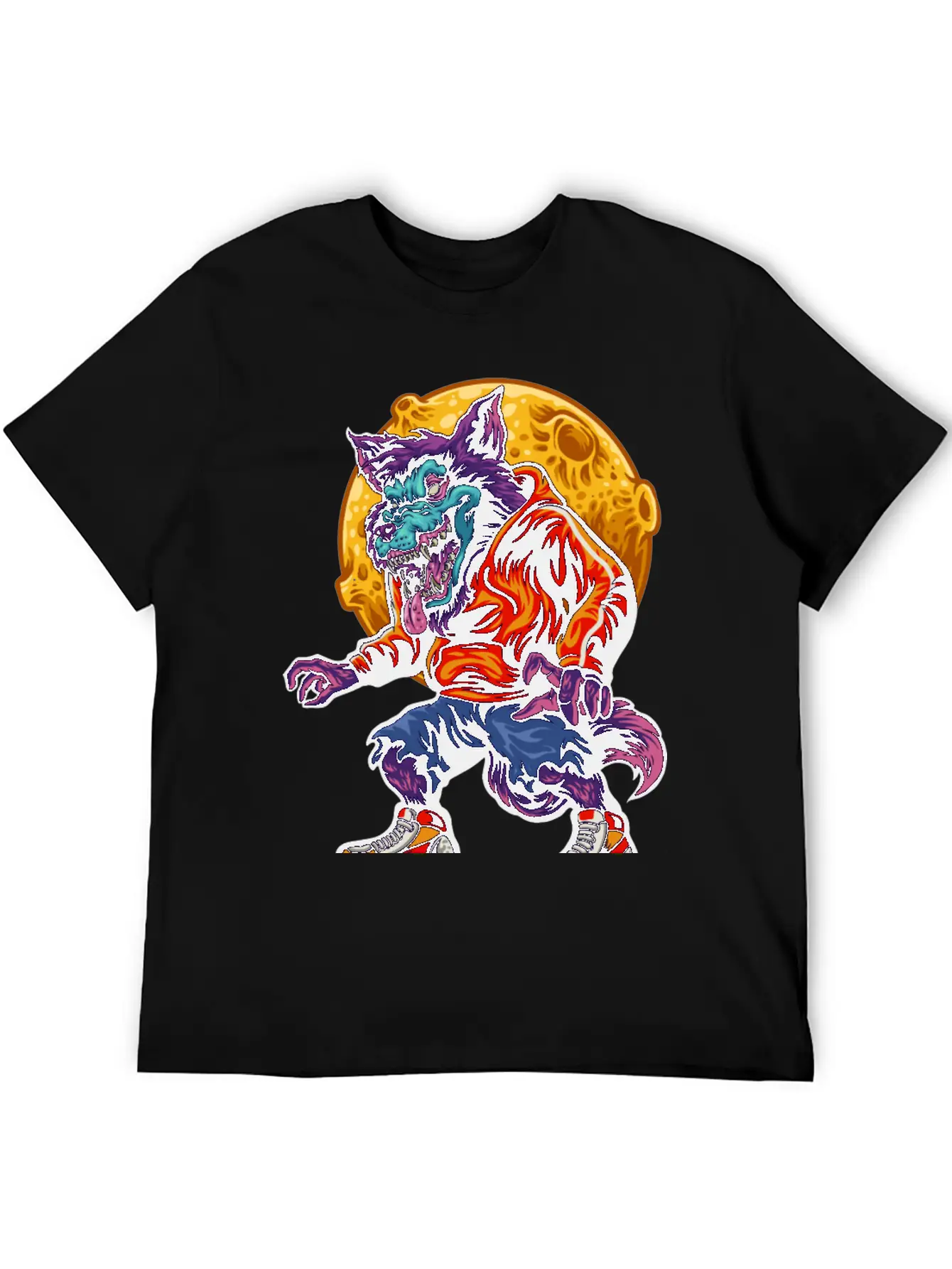 Werewolf Moon Purple Wolf Full Moon Human Hungry Timeless Short Sleeve Tee – Comfy And Minimalist Design
