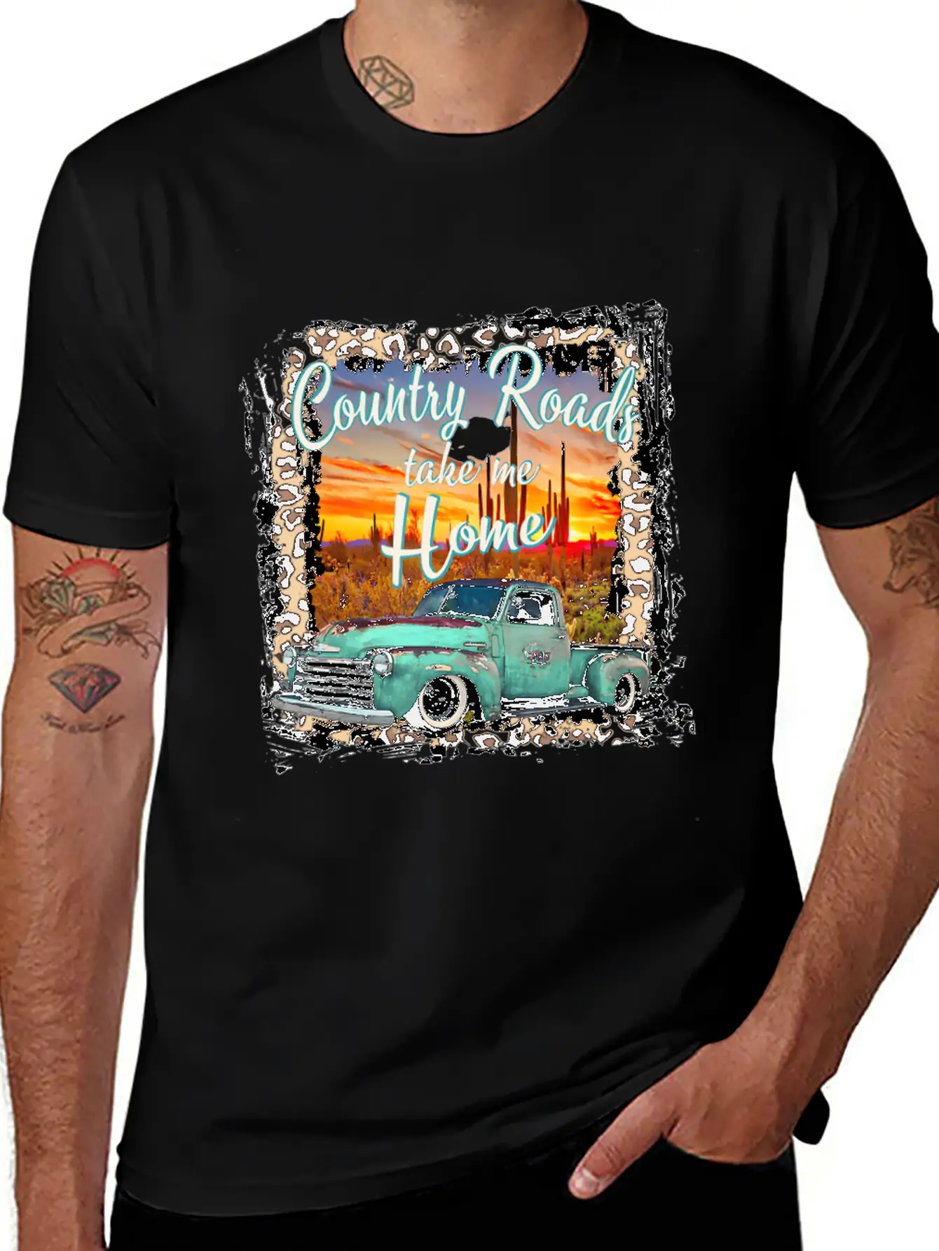 Western Texas Vintage Truck Country Roads Take Me Essential Unisex Summer Tee – Soft Cotton Casual Fit
