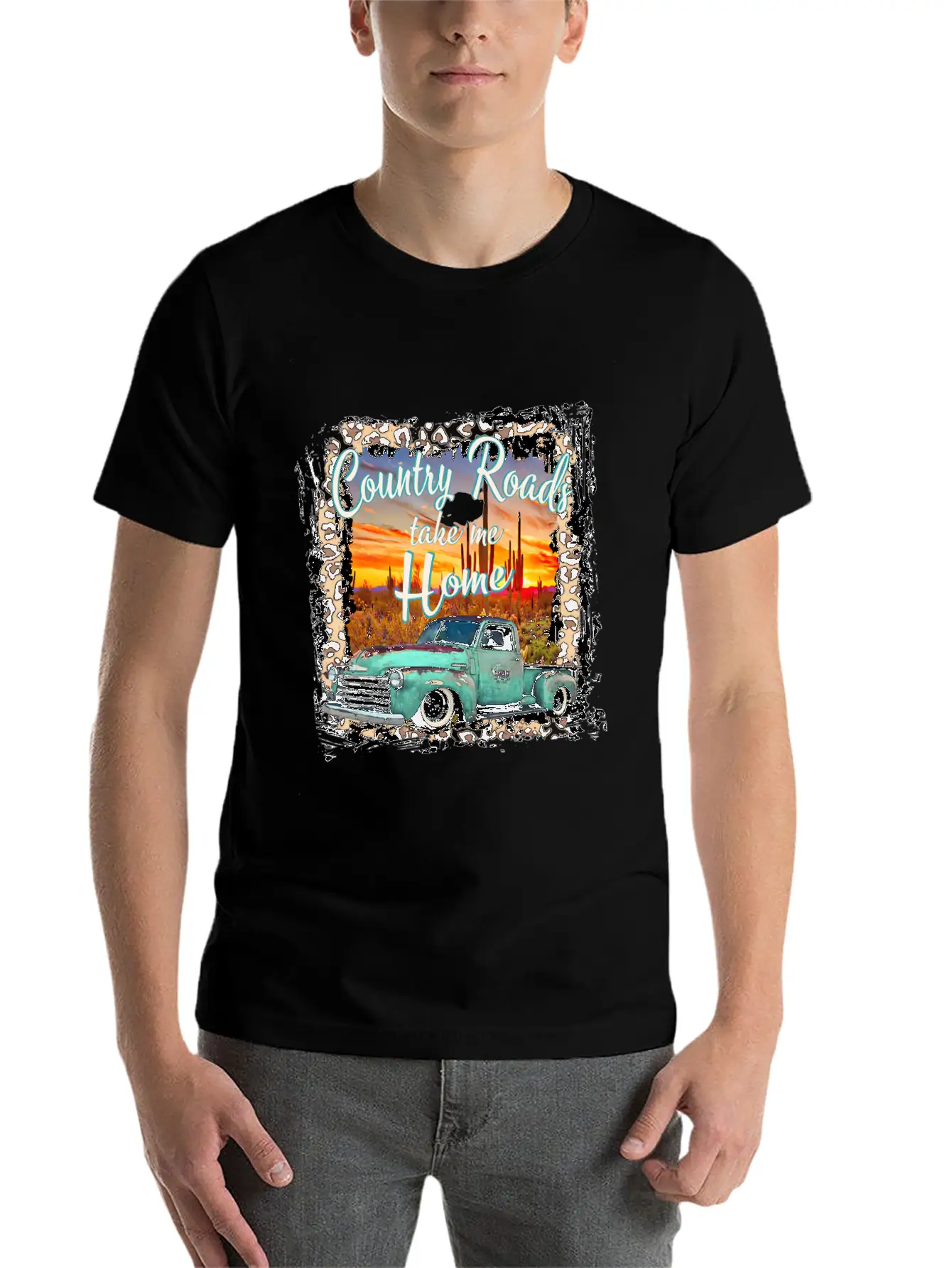 Western Texas Vintage Truck Country Roads Take Me Essential Unisex Summer Tee – Soft Cotton Casual Fit