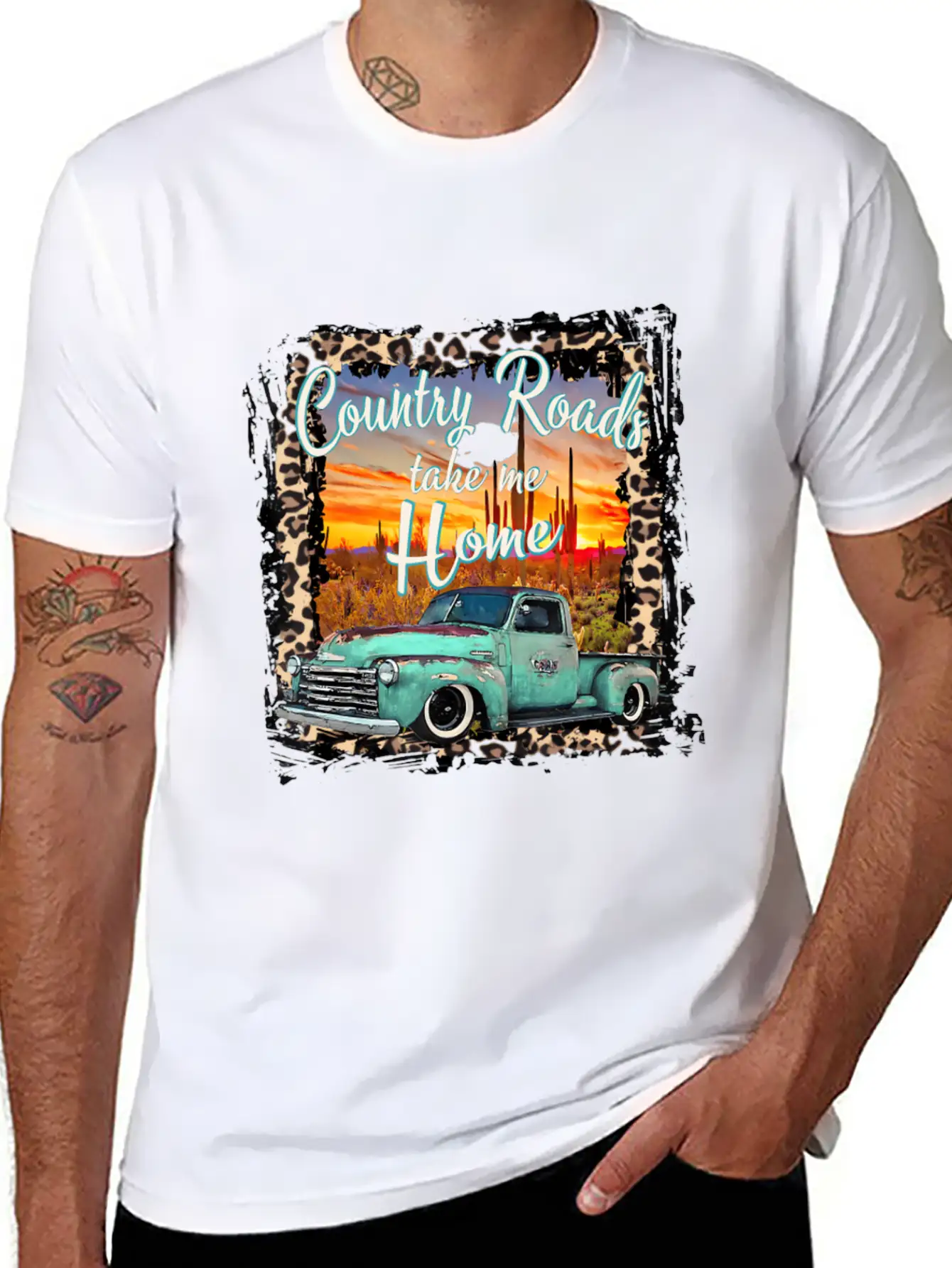 Western Texas Vintage Truck Country Roads Take Me Essential Unisex Summer Tee – Soft Cotton Casual Fit